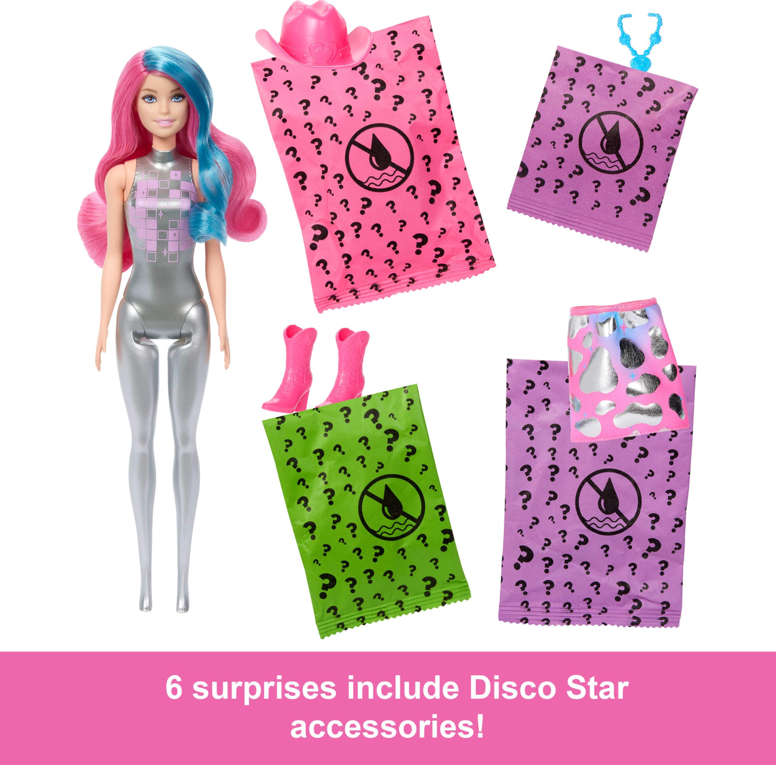 Barbie Color Reveal Fashion Doll & Accessories with 6 Surprises - Disco Star Series 5