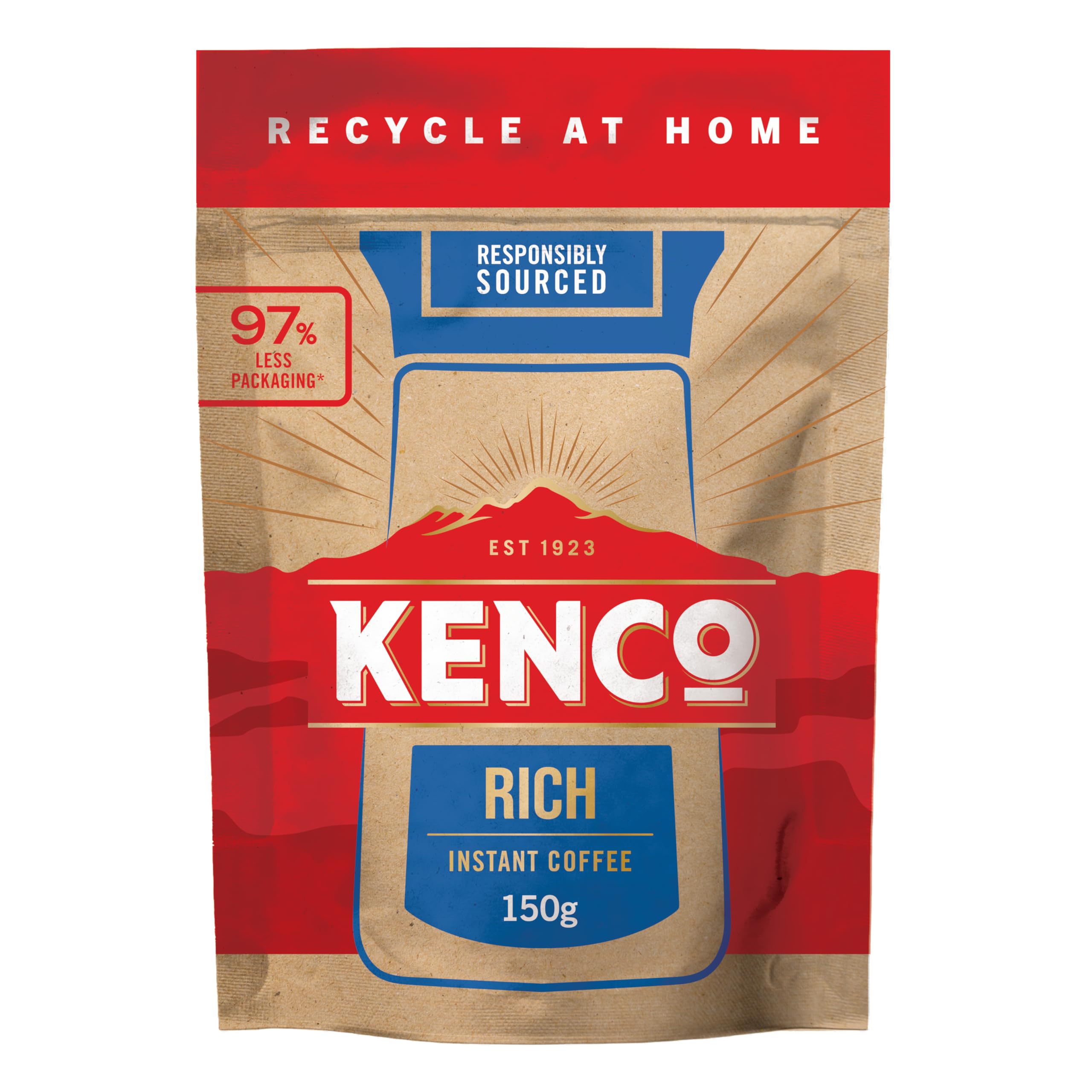 Kenco Rich Instant Coffee Refill 150g x 5 (750g Total) - 100% Responsibly Sourced, Home Recyclable Packaging 7