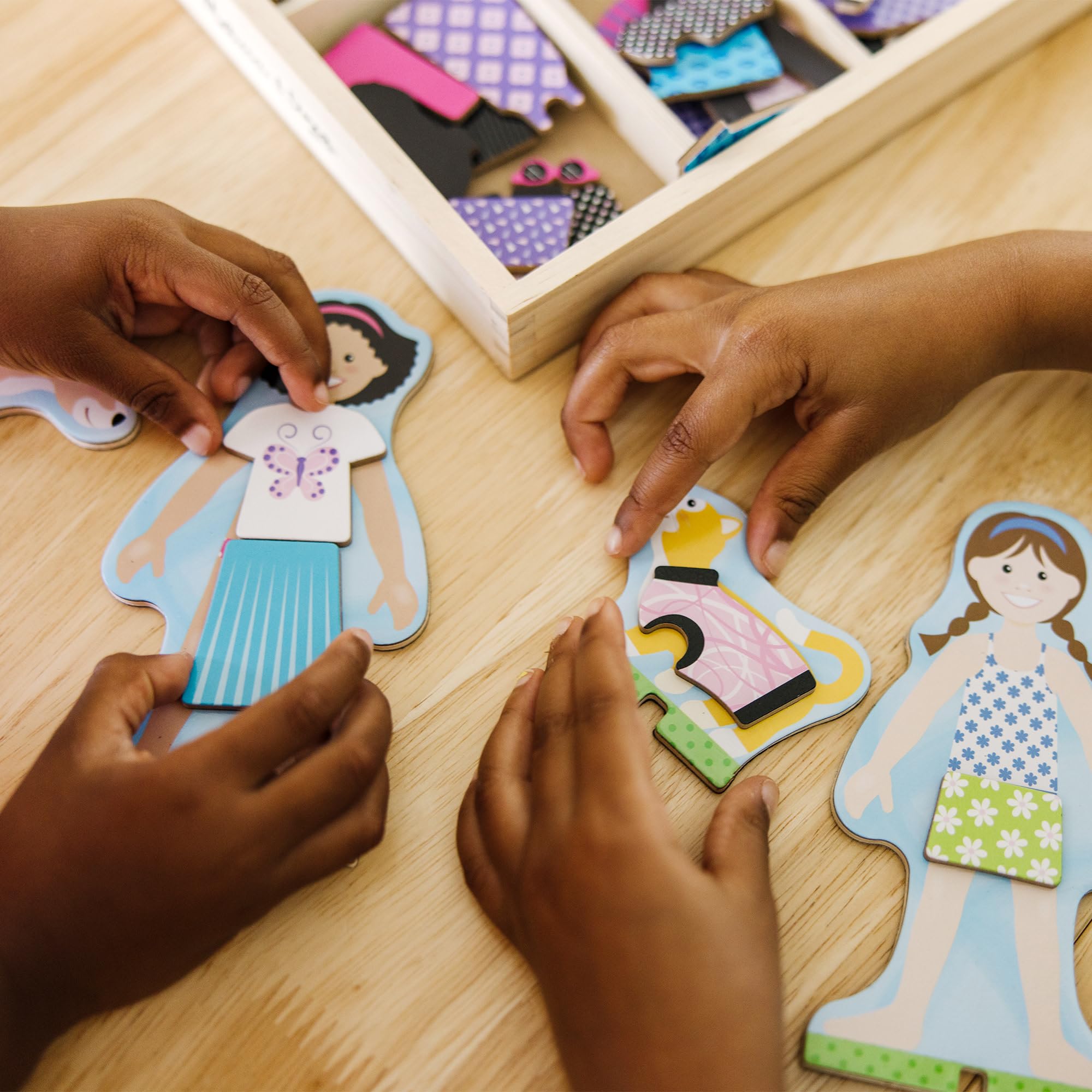 Melissa & Doug Best Friends Magnetic Dress-Up Doll Set - 78-Piece Wooden Playset for Kids Age 3+ 8