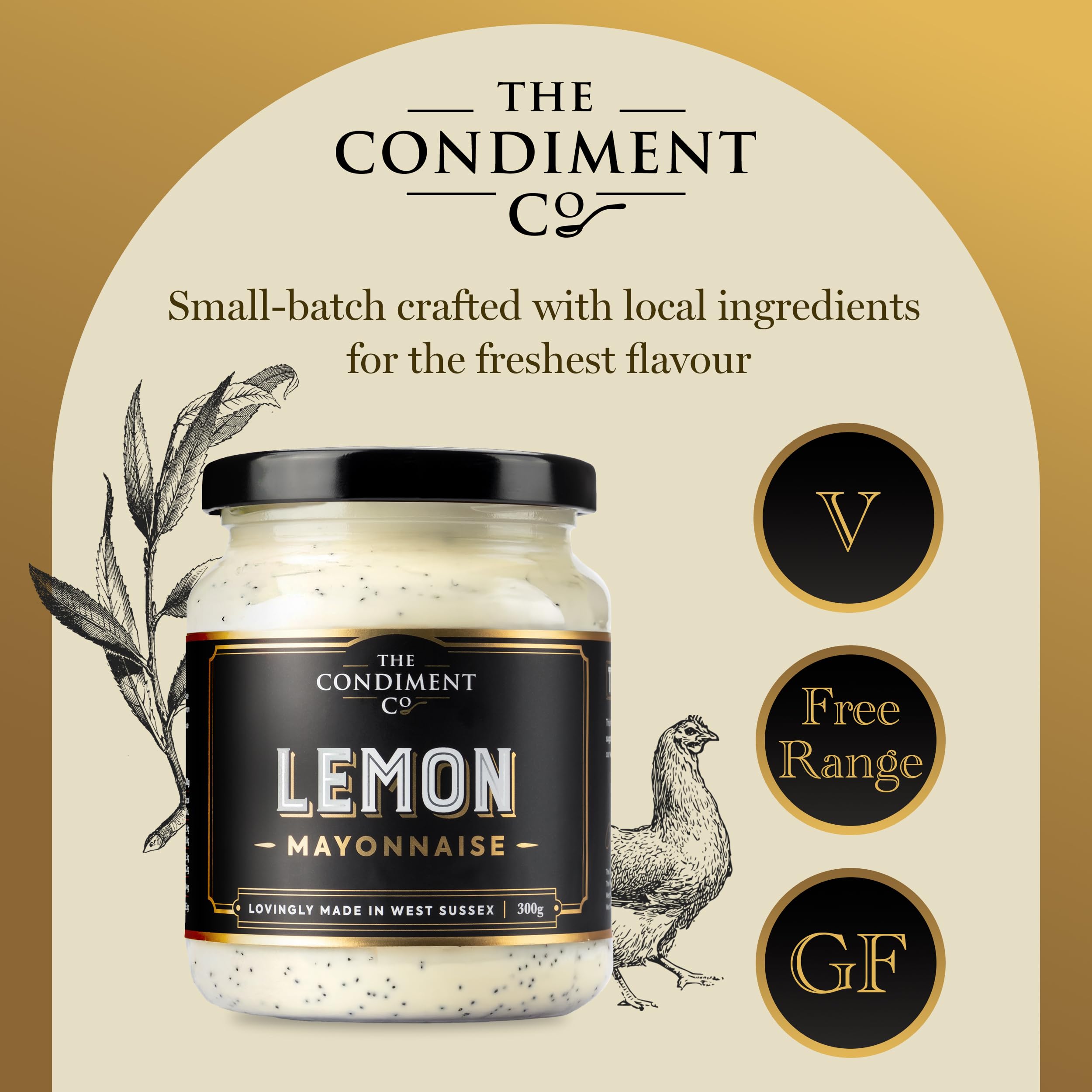 The Condiment Company Lemon Mayonnaise (300g Jar) - Free Range, Gluten Free 4