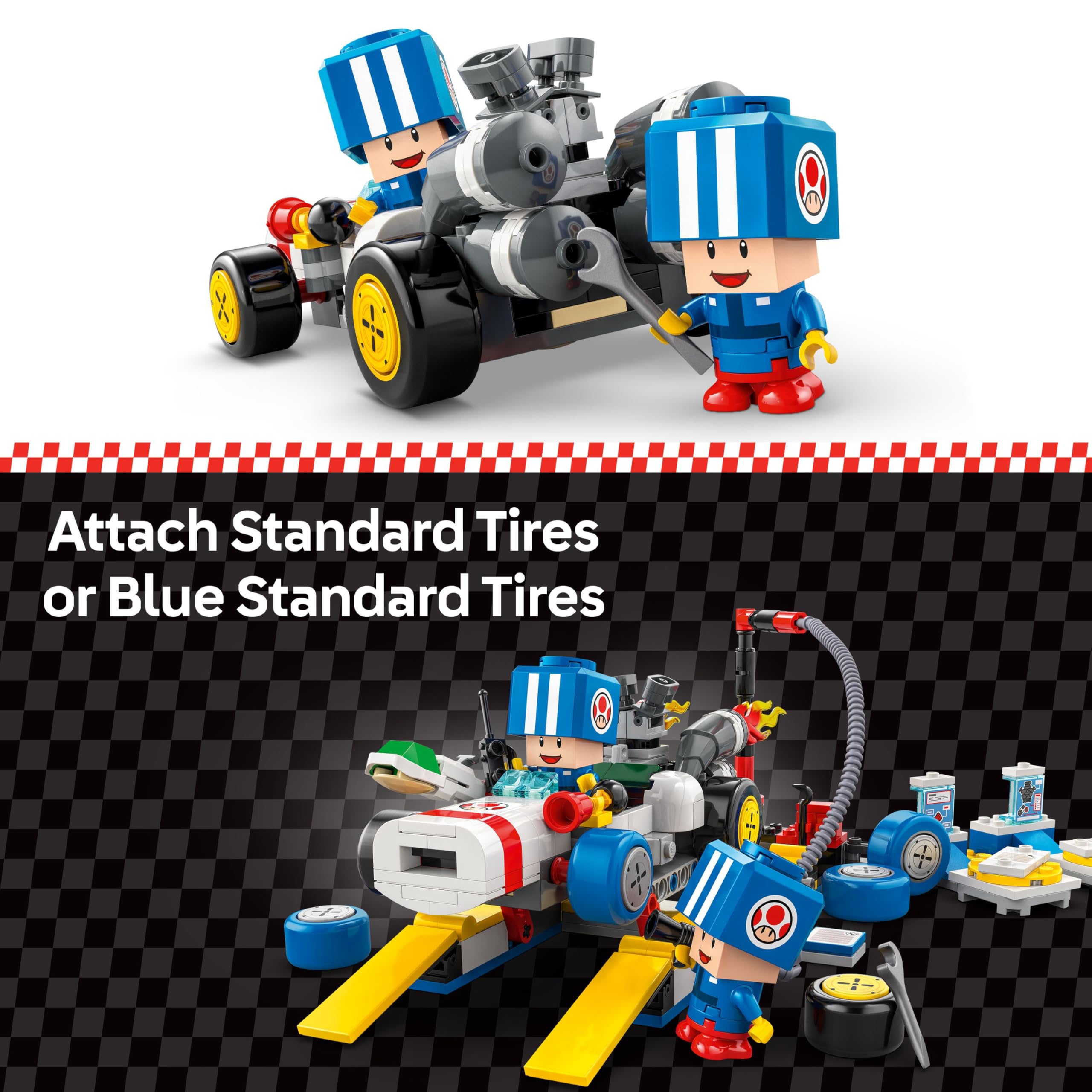 LEGO Super Mario: Mario Kart – Toad's Garage Set - Buildable B Dasher Kart & Mechanic Playset for Kids 8+ 6