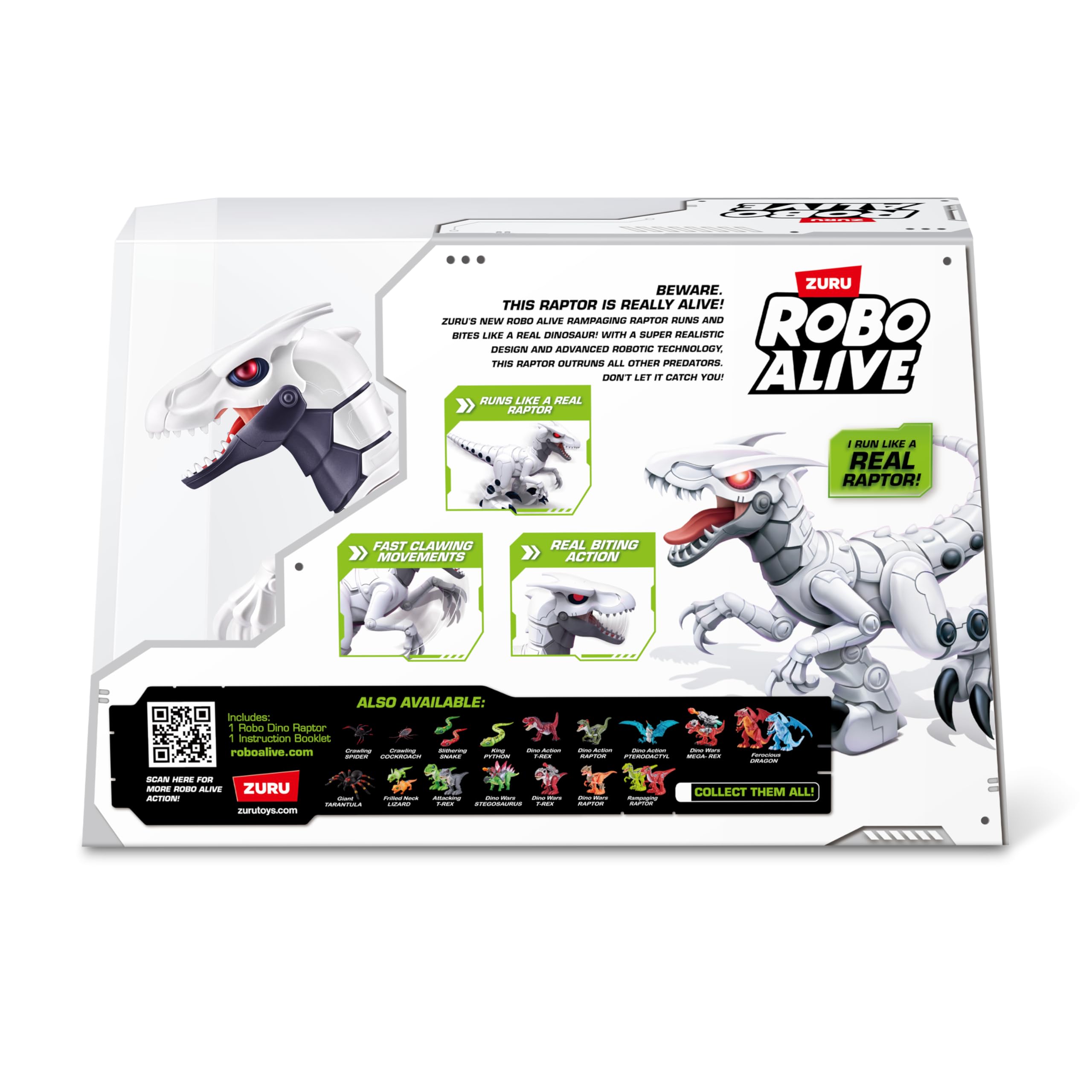 Robo Alive Dino Raptor Robotic Toy by ZURU - Electronic Dinosaur for Kids 3+ 7