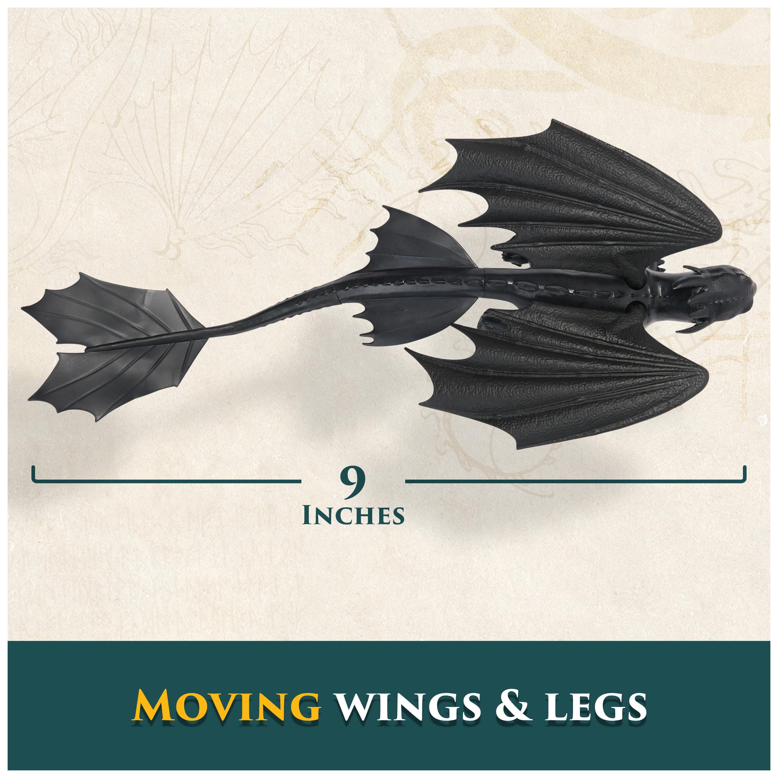 Dreamworks Dragons Toothless Action Figure - 23 cm, Moving Wings/Legs | Ages 4+ 5