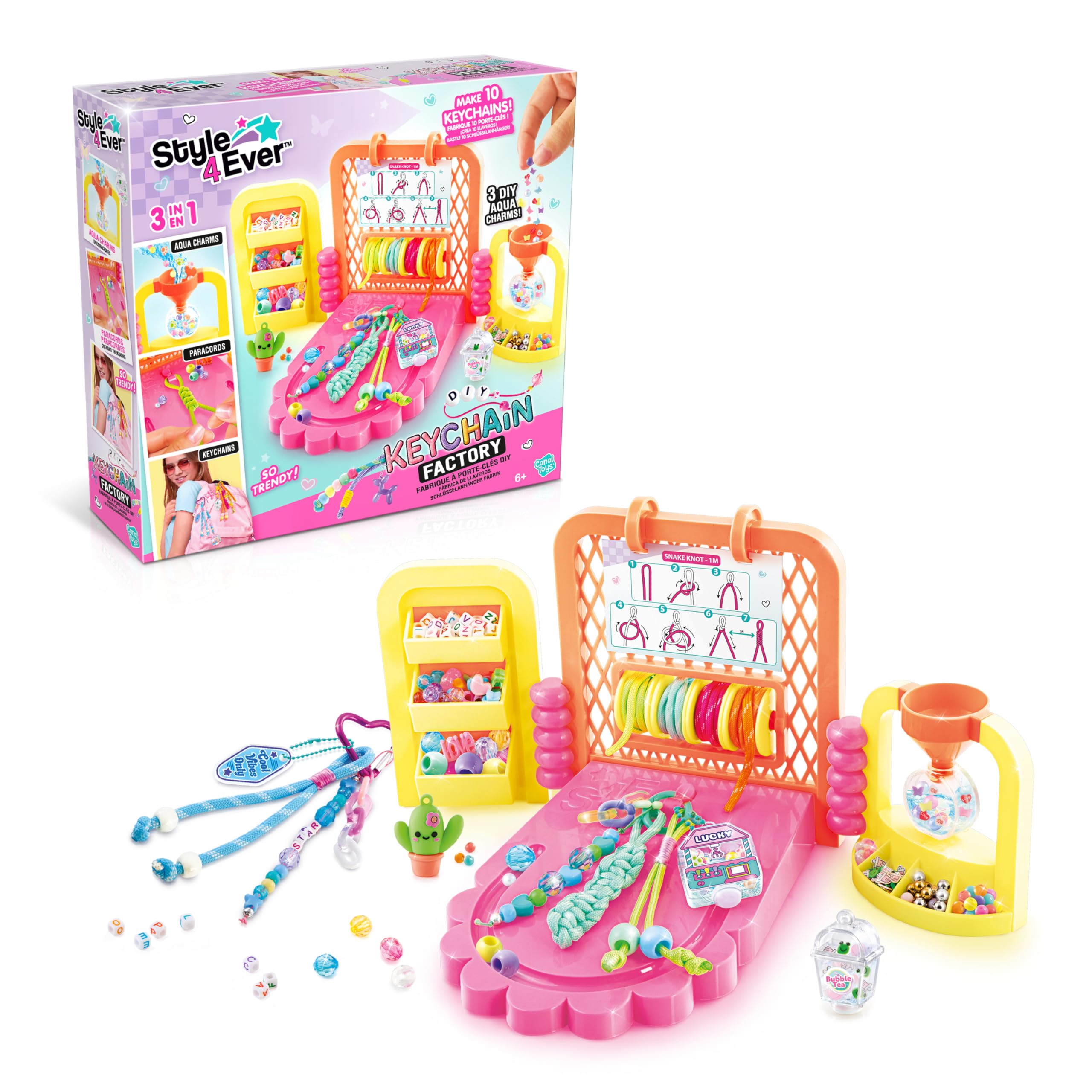 Canal Toys Style 4 Ever DIY Keychain Making Kit - Create 8 Paracord & Beaded Keychains