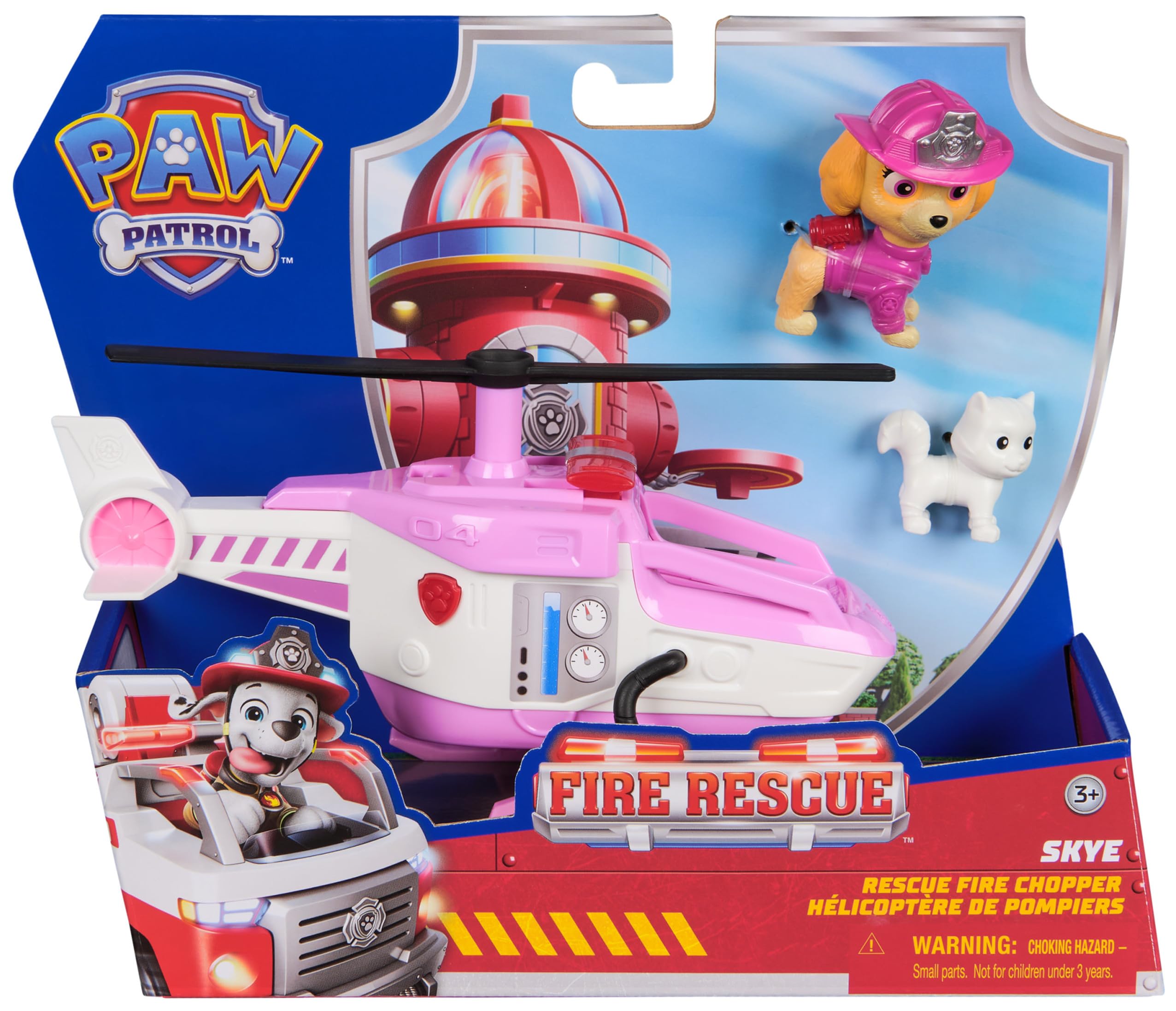 Paw Patrol Skye Rescue Fire Chopper with Action Figure - Firefighter Toy Vehicle for Kids 3+ 9