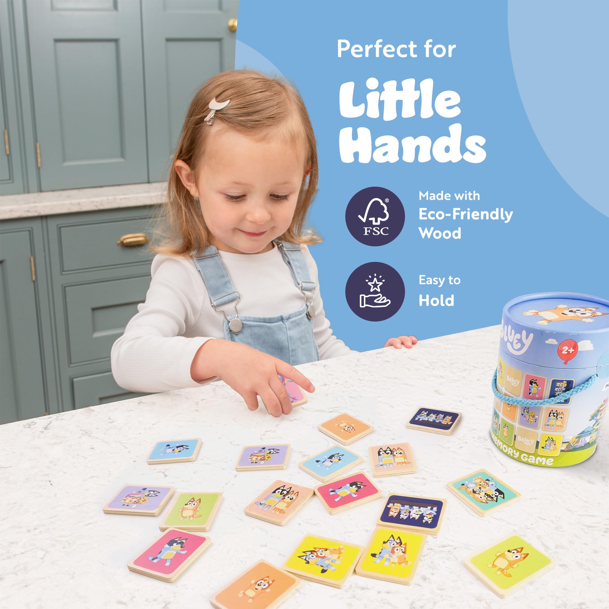 Bluey Wooden Memory Game for Kids Ages 2+ - Matching & Pairing Card Game | Durable Wood 3