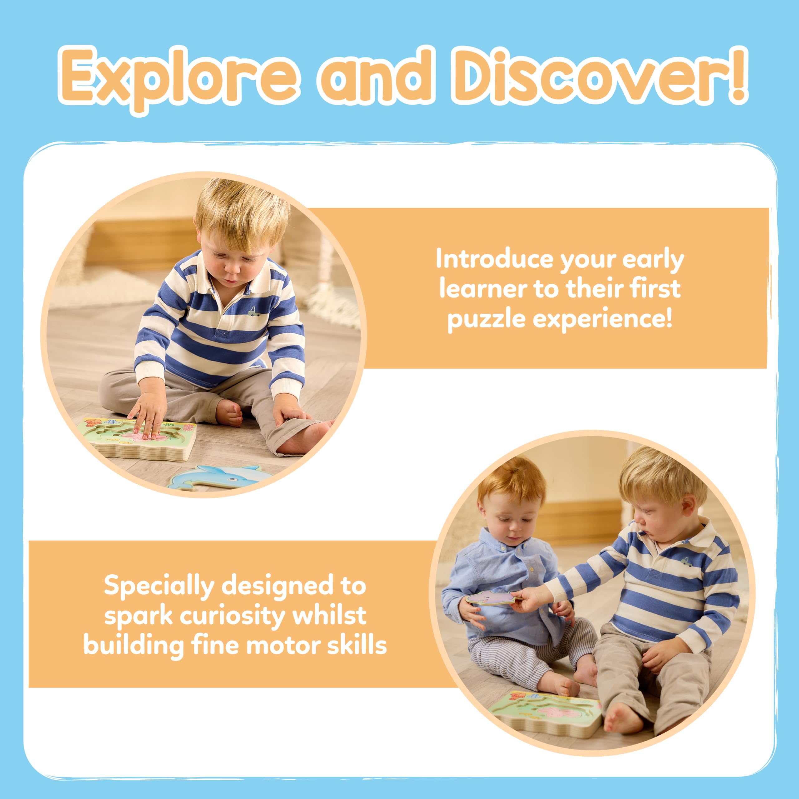 Orchard Toys Under The Sea Wooden Nesting Puzzle - Ages 1+ | 5 Sea Creatures | Educational Toy