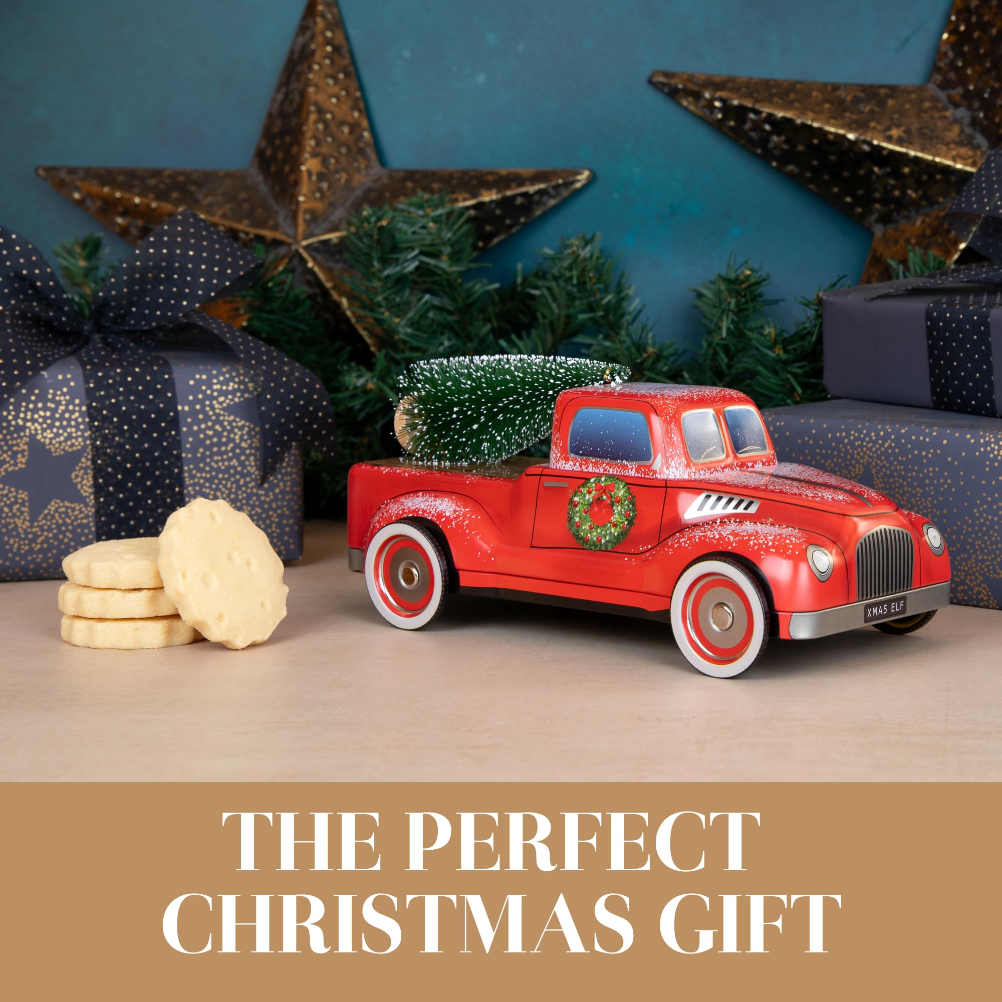 The Silver Crane Co. - Christmas Truck with Tree Biscuits Tin Shortbread Gift 11