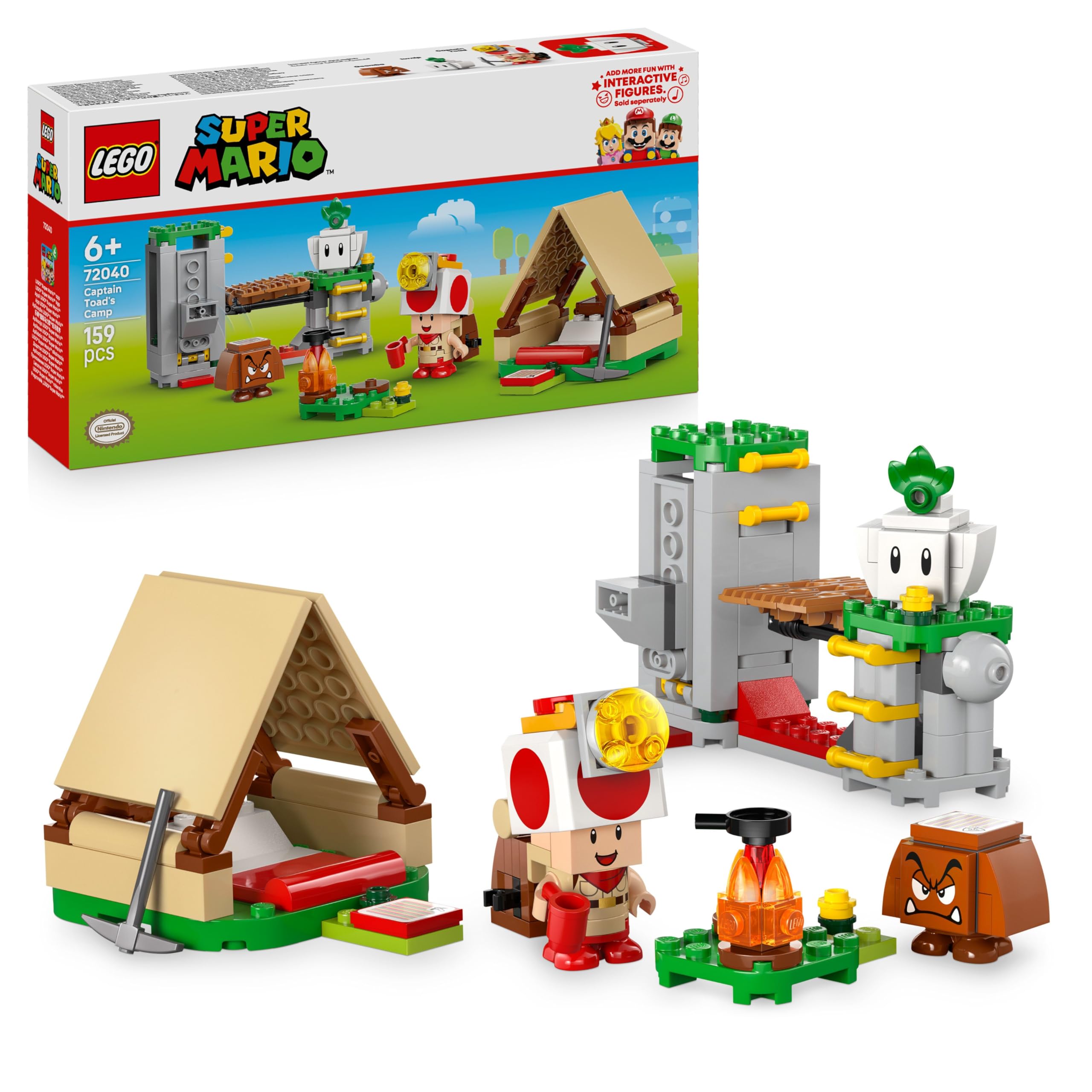 LEGO Super Mario Captain Toad's Camp - Interactive Building Set with 3 Figures for Kids 6+