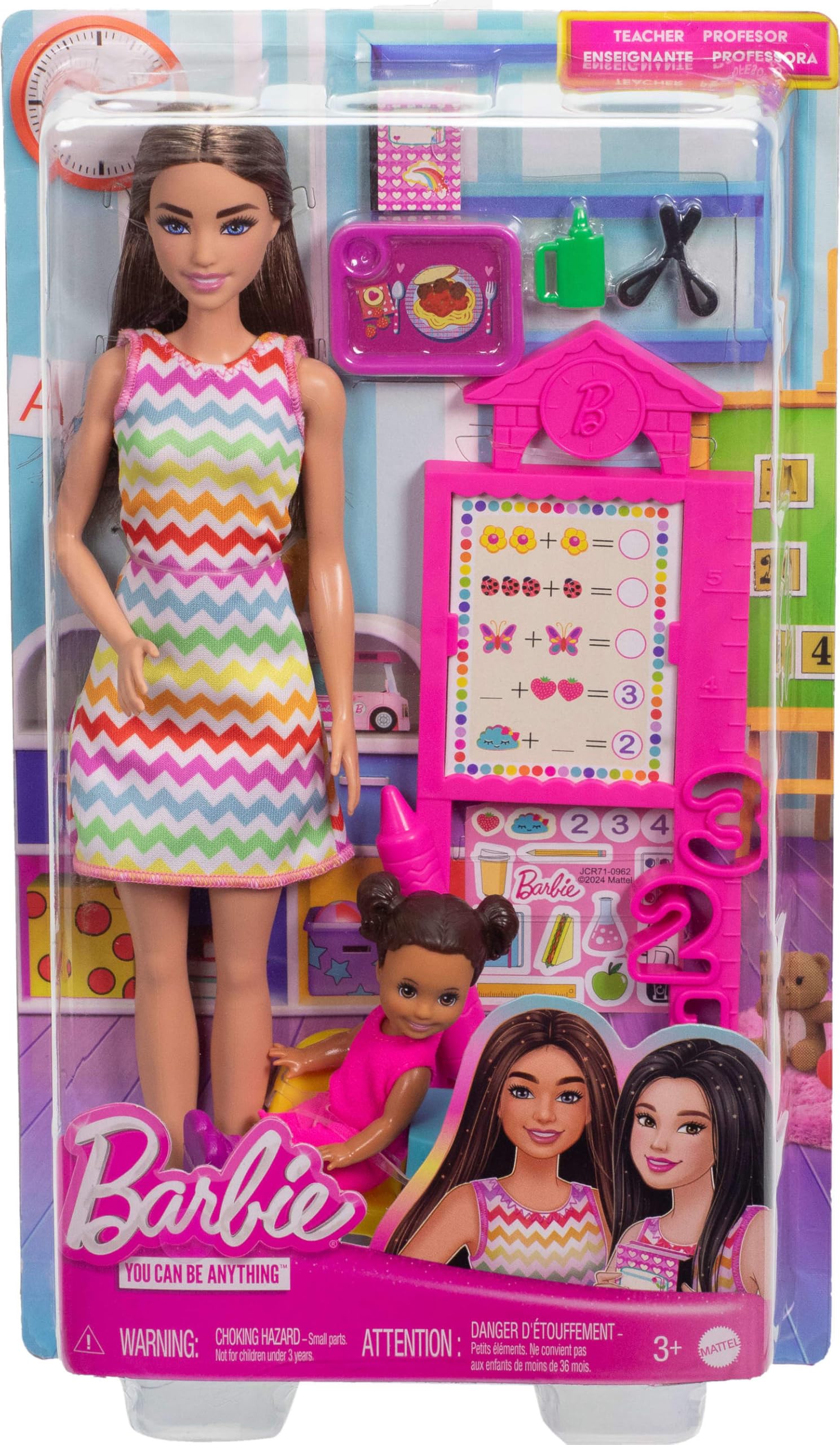 Barbie Teacher Doll Playset with Toddler Student & Classroom Accessories 5