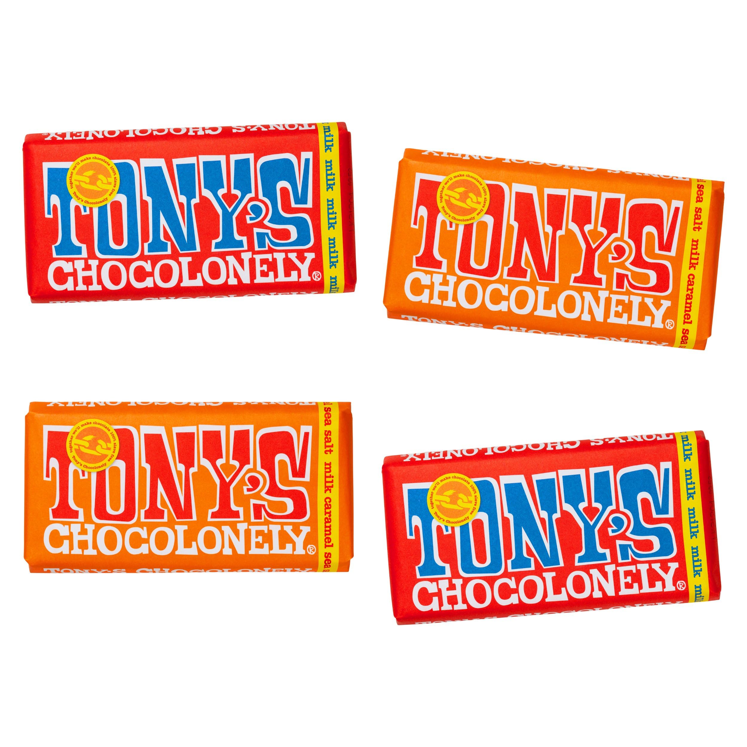 Tony's Chocolonely Milk Chocolate Caramel Sea Salt - Gift Box of 4 Bars 6