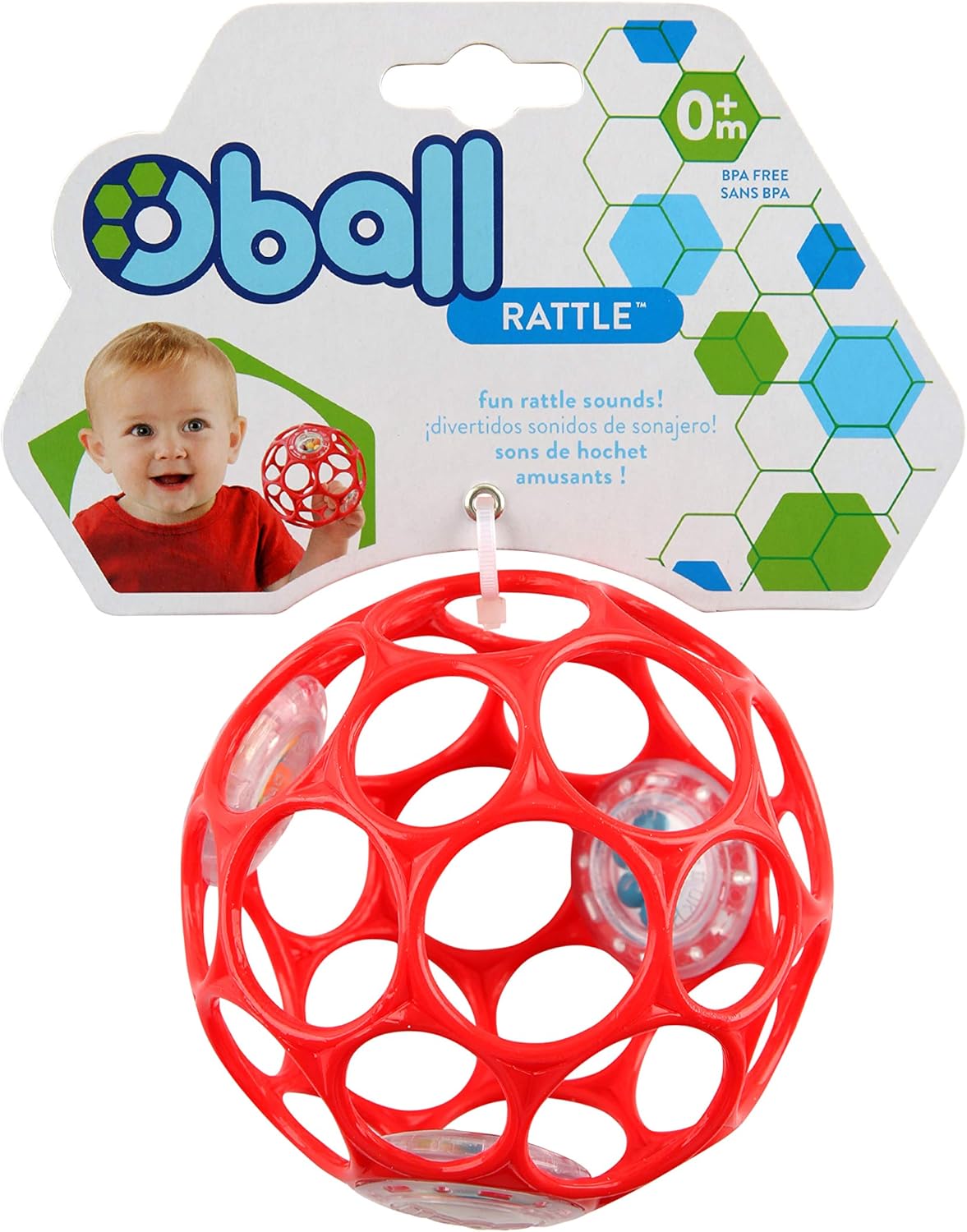 Bright Starts Oball Easy-Grasp Rattle - BPA-Free Infant Toy for Newborns 9