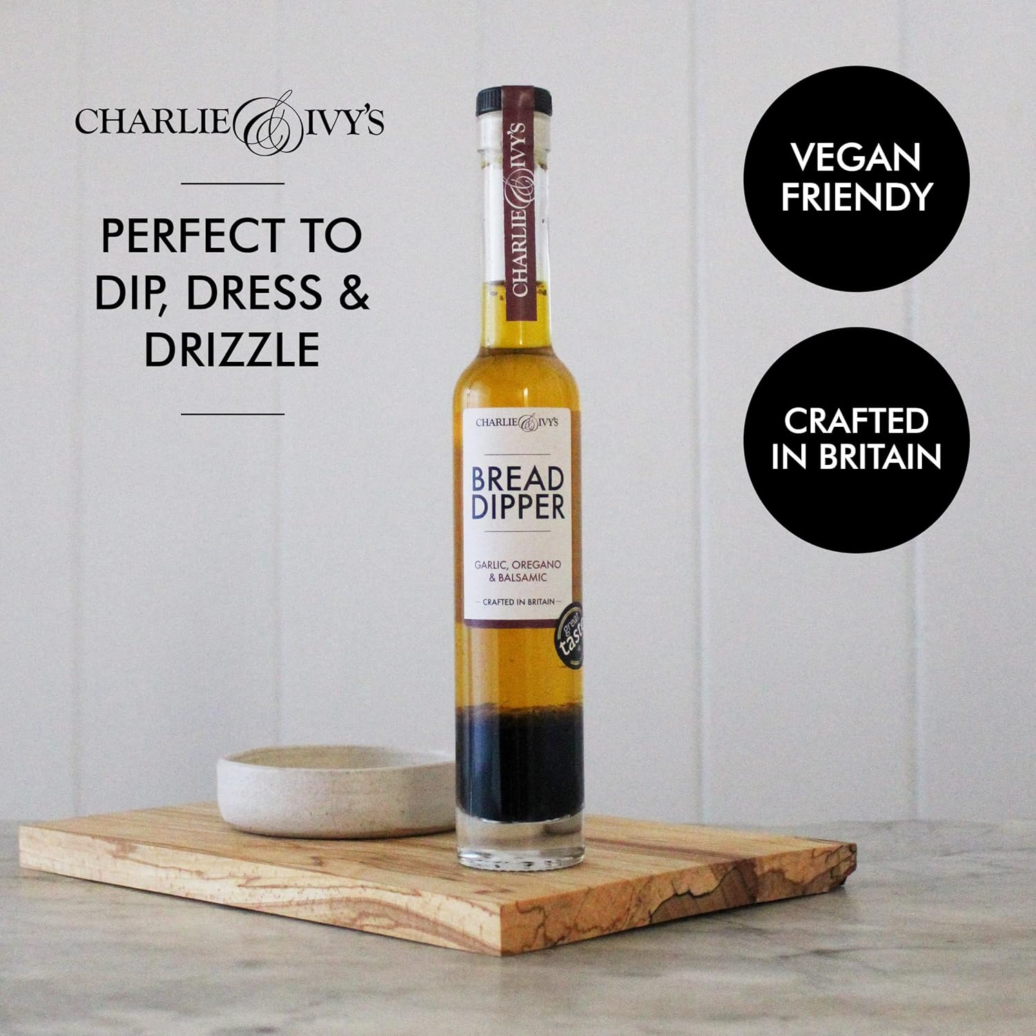 Charlie & Ivy's - Garlic, Oregano & Balsamic Bread Dipper 200ml 4