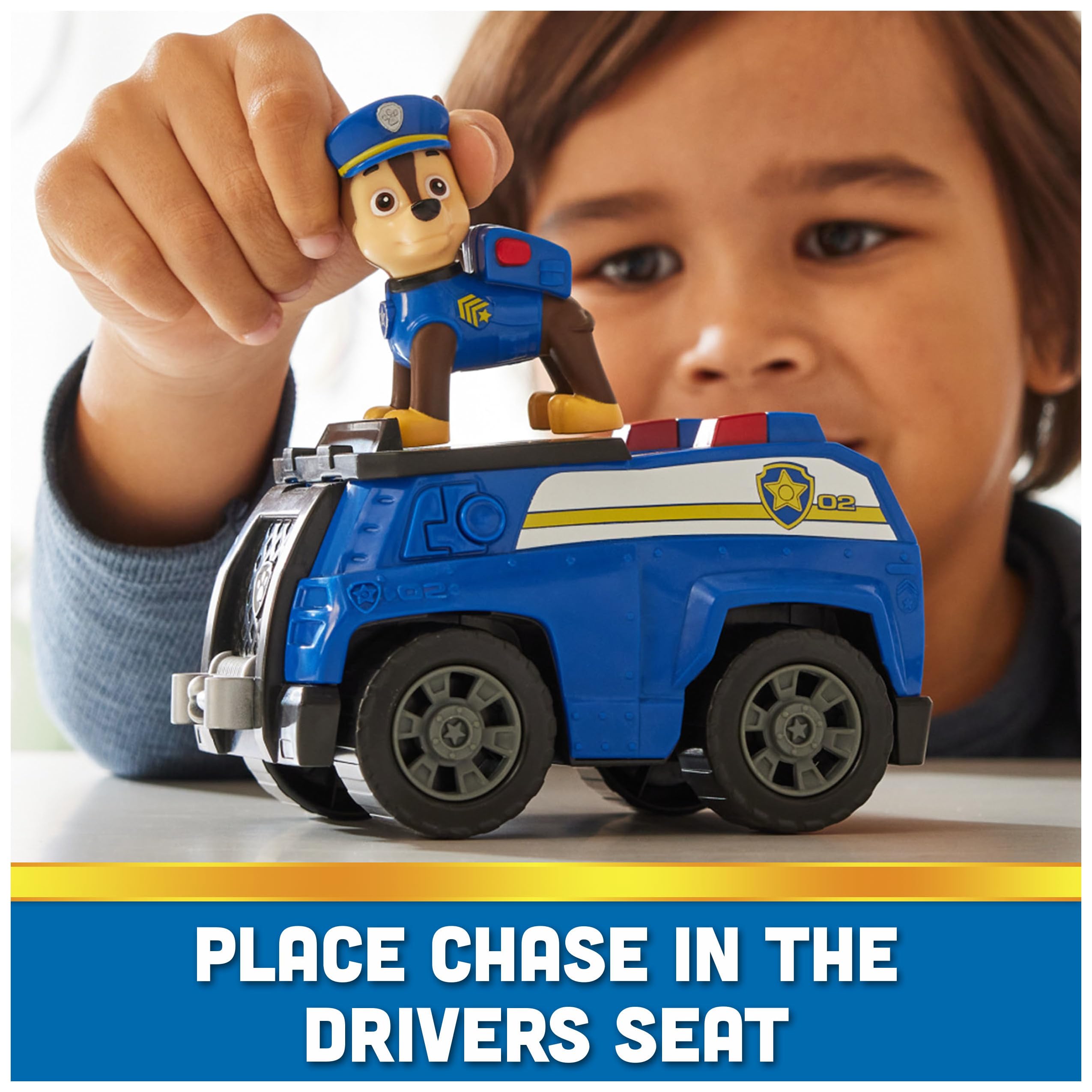 Chase's Patrol Cruiser - PAW Patrol Toy Car with Collectible Action Figure for Kids 3+ 6