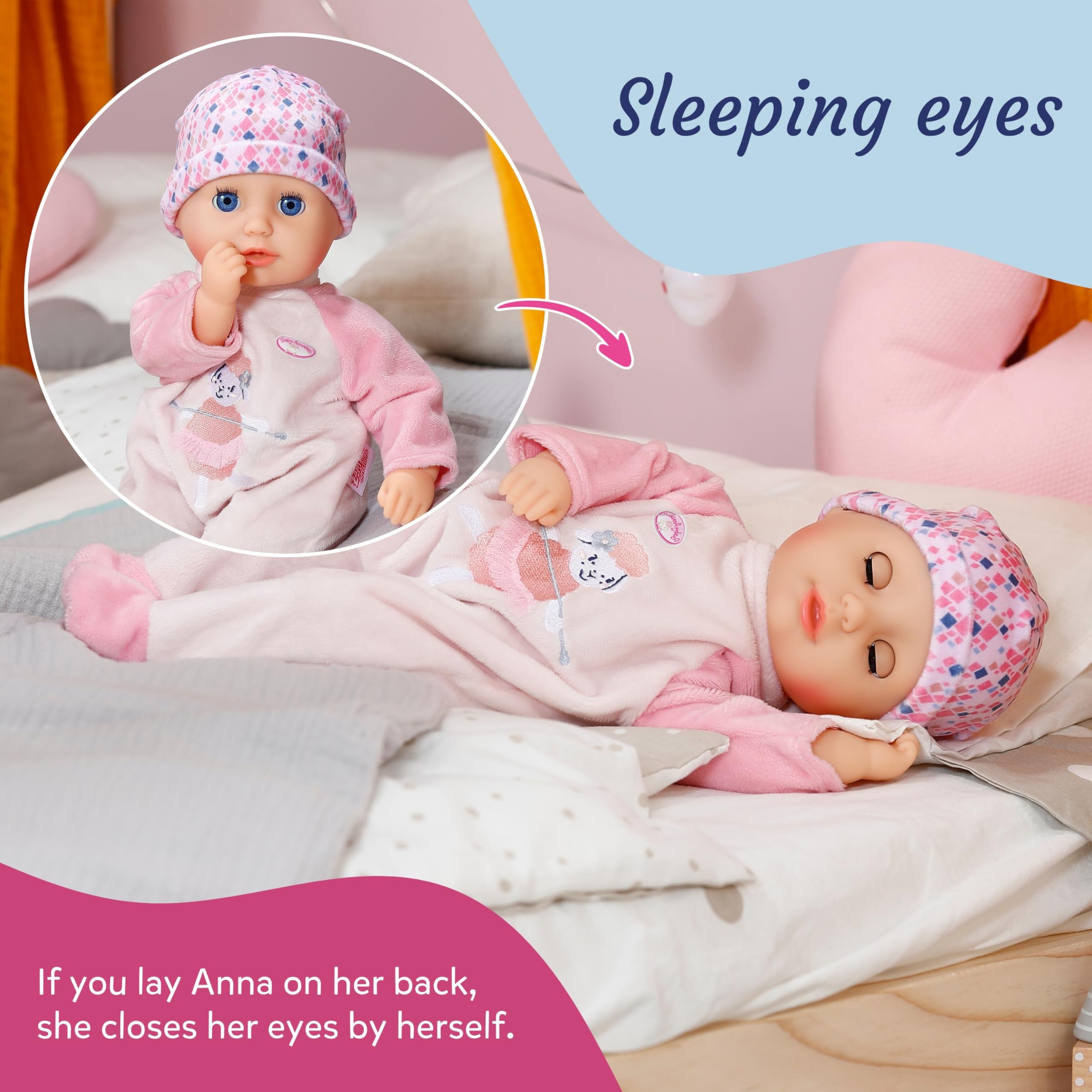 Baby Annabell Anna Rose - 36 cm Soft Baby Doll for Toddlers with Pink Romper & Sleeping Eyes 11