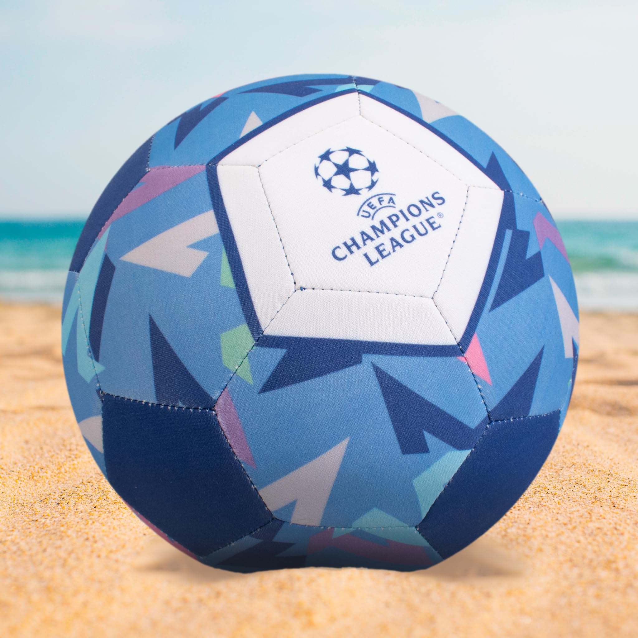 Hy-Pro Officially Licensed UEFA Champions League Beach Ball - Neoprene, Size 5, Blue