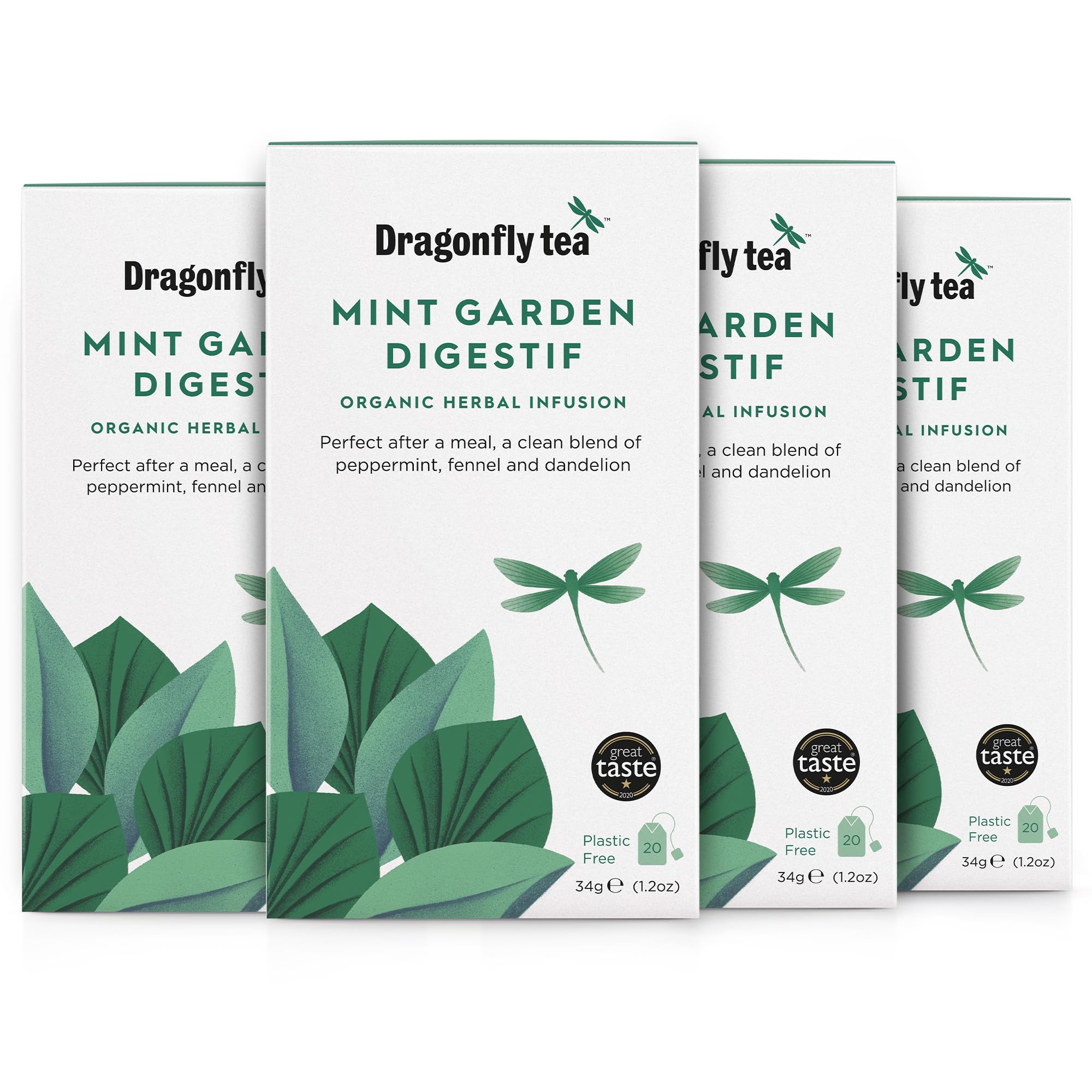 Dragonfly - Mint Garden Digestif Tea Organic | 80 Plastic-Free Tea Bags