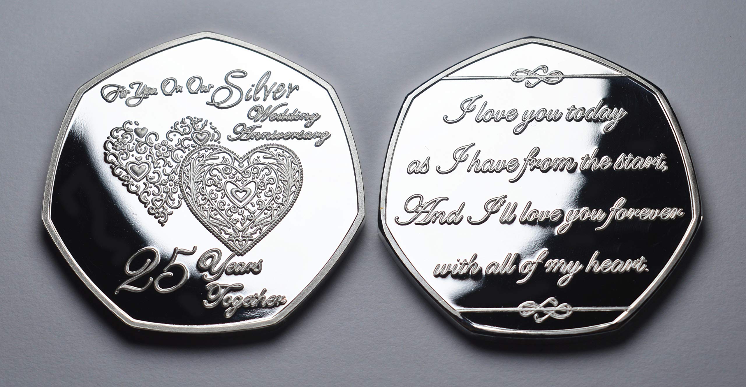 The Commemorative Coin Company Silver Wedding Anniversary 25th Year .999 Silver Proof Coin 8