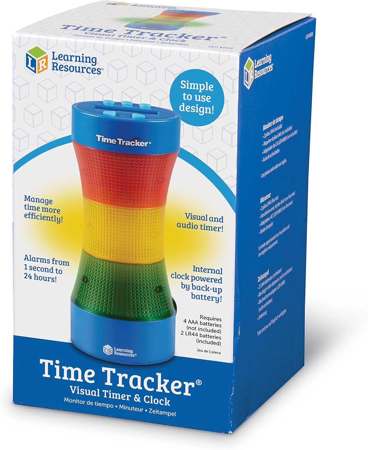 Learning Resources Time Tracker® Visual Timer & Clock - Classroom Timer with Lights & Sounds 8
