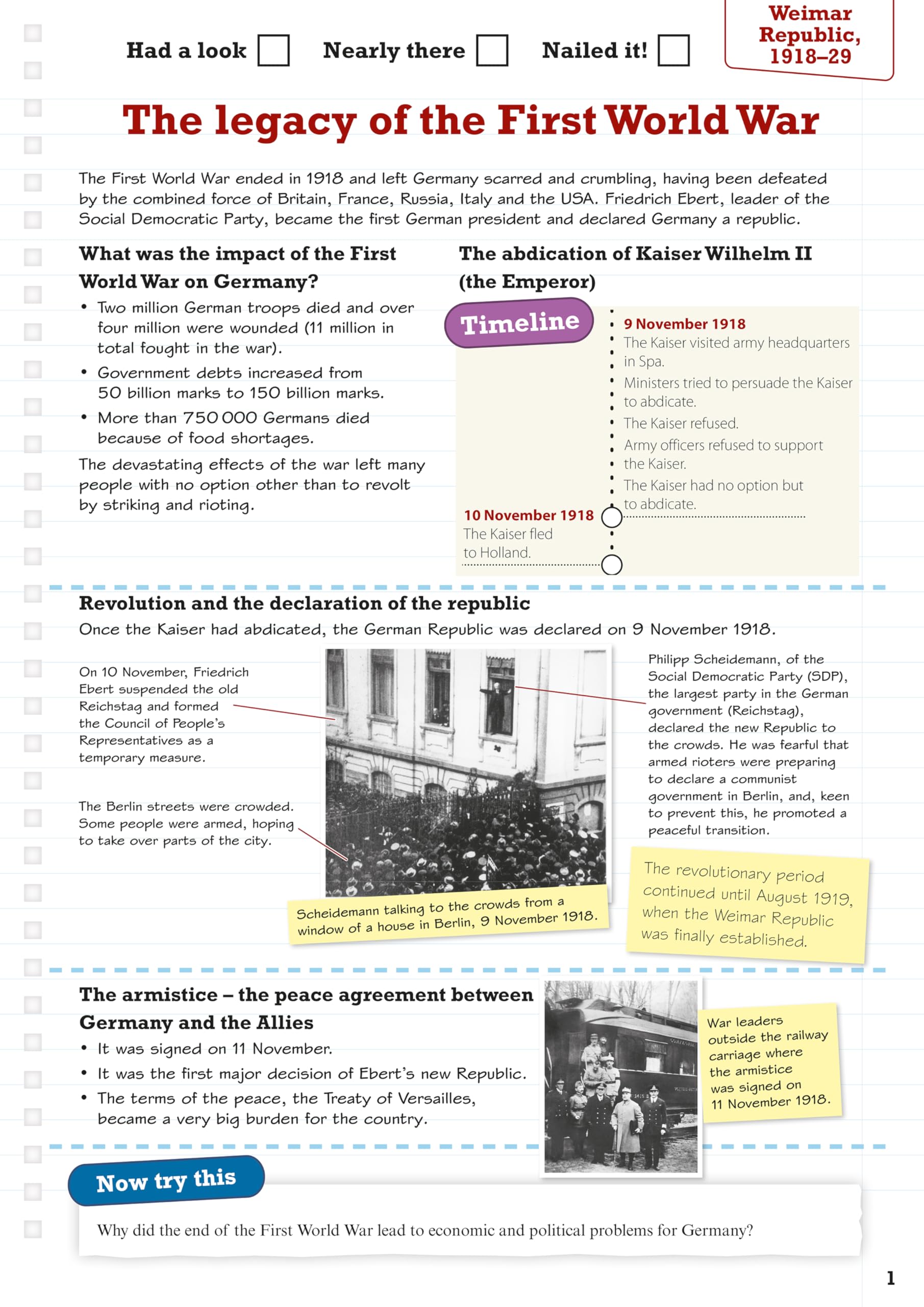 PEARSON EDUCATION Revise Edexcel GCSE (9-1) History Weimar and Nazi Germany Revision Guide and Workbook + App 3