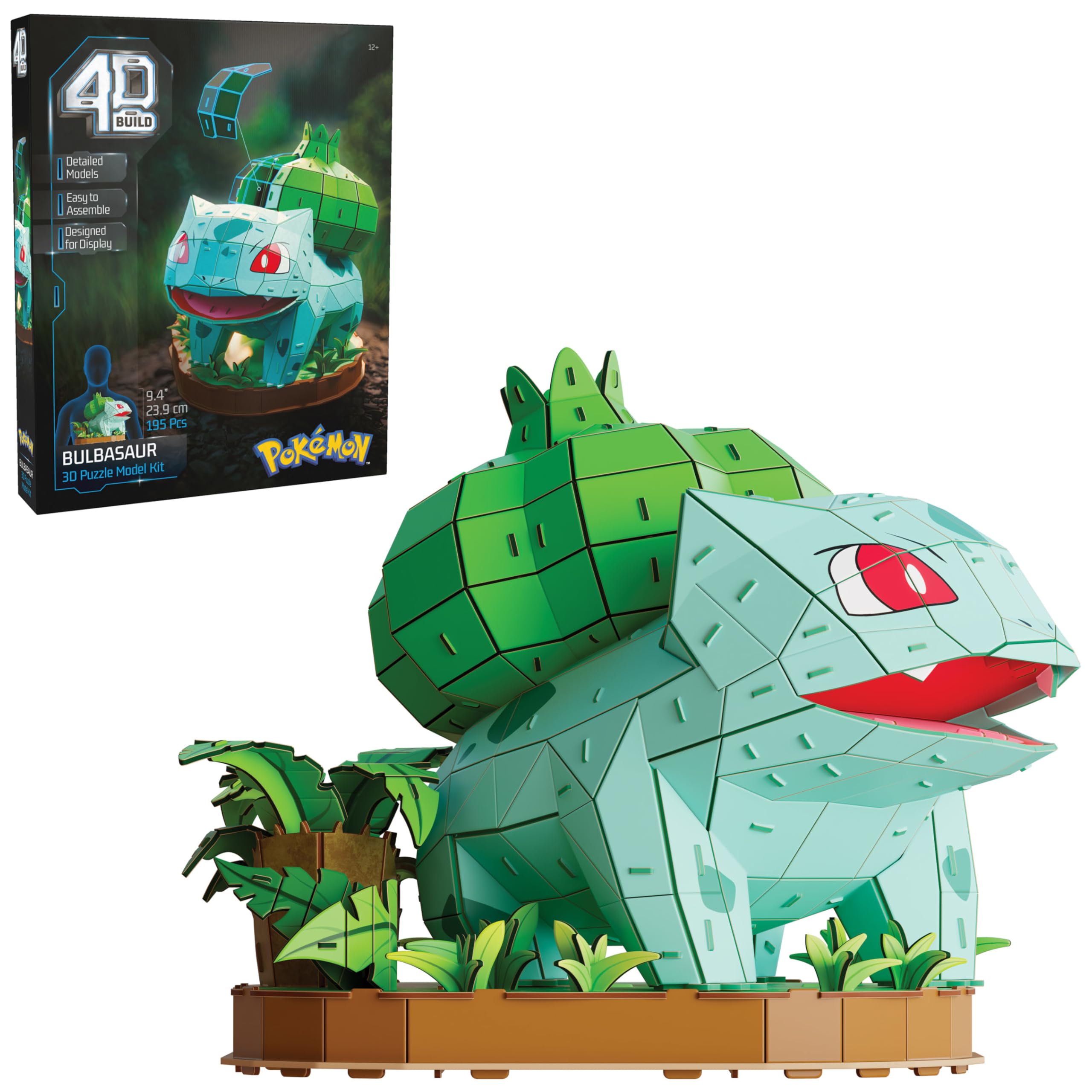 4D Build Pokémon Bulbasaur 3D Model Kit - 195-Piece Building Puzzle for Ages 12+