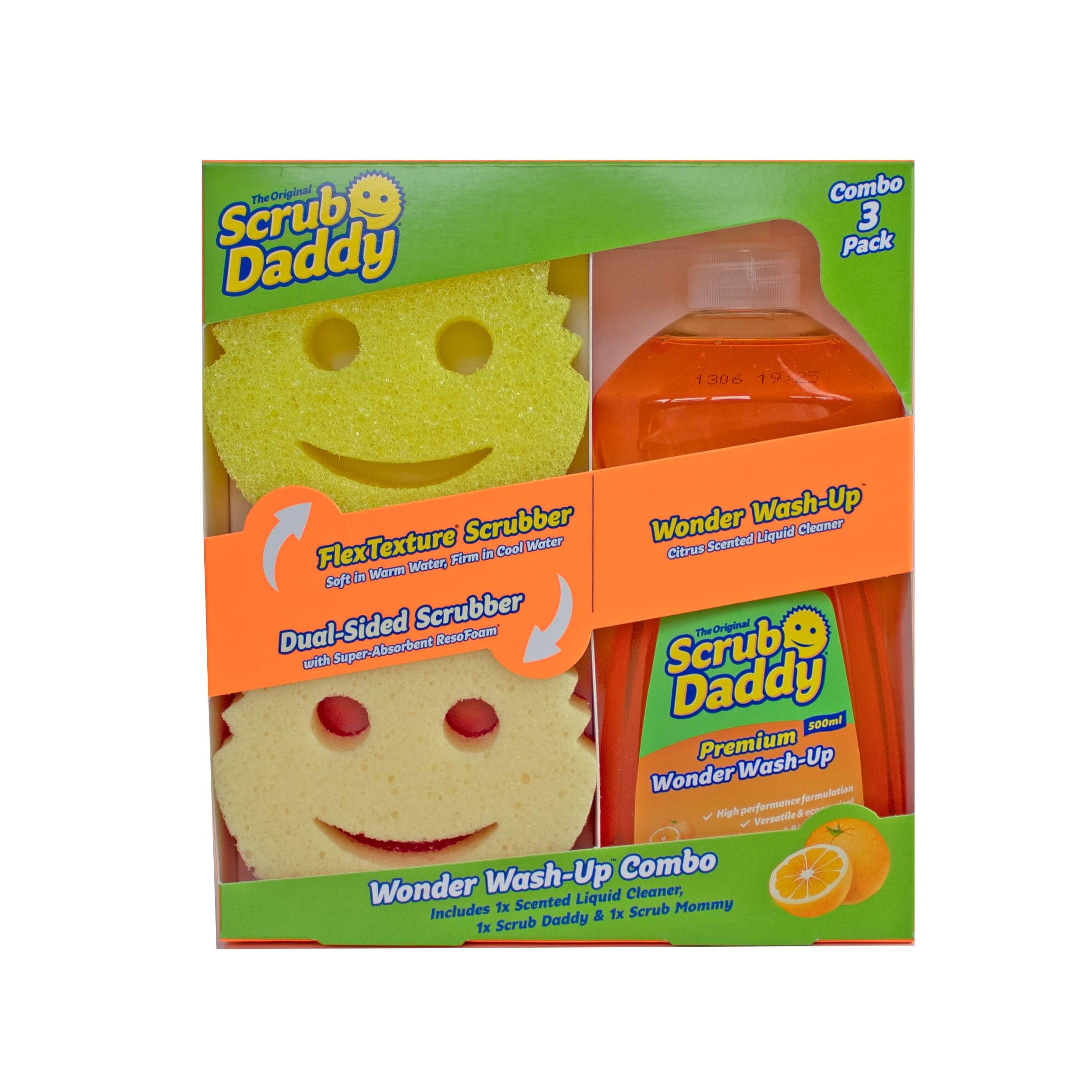 Scrub Daddy Wonder Wash-Up Combo - Dish Sponge Twin Pack with Wonder Wash-Up Liquid 7