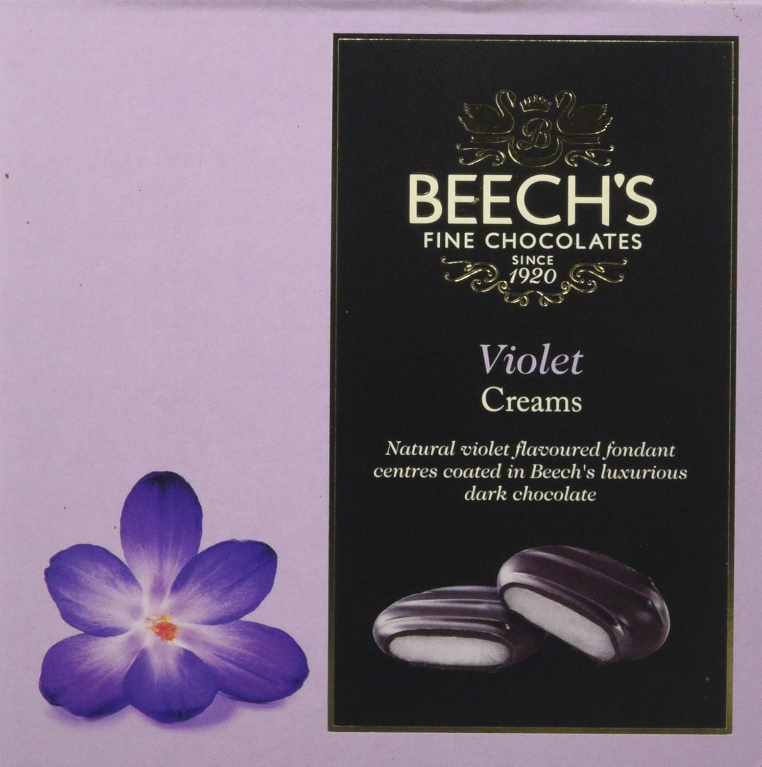 Beech's Violet Creams 90g - Dark Chocolate Covered Violet Fondants