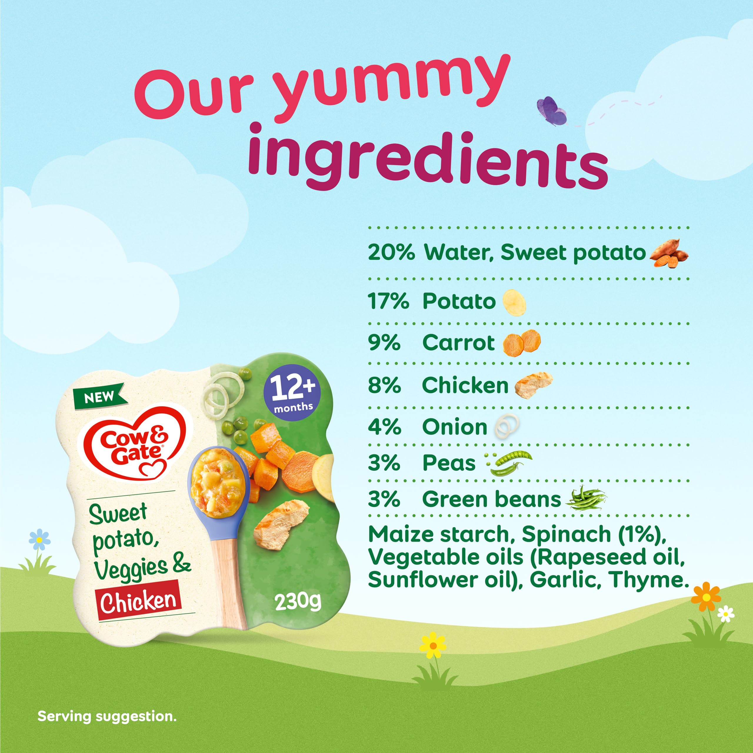 Cow &amp; Gate Babynahrung mit Süßkartoffeln, Gemüse und Hühnchen ab 12 Monaten – 230 g 3