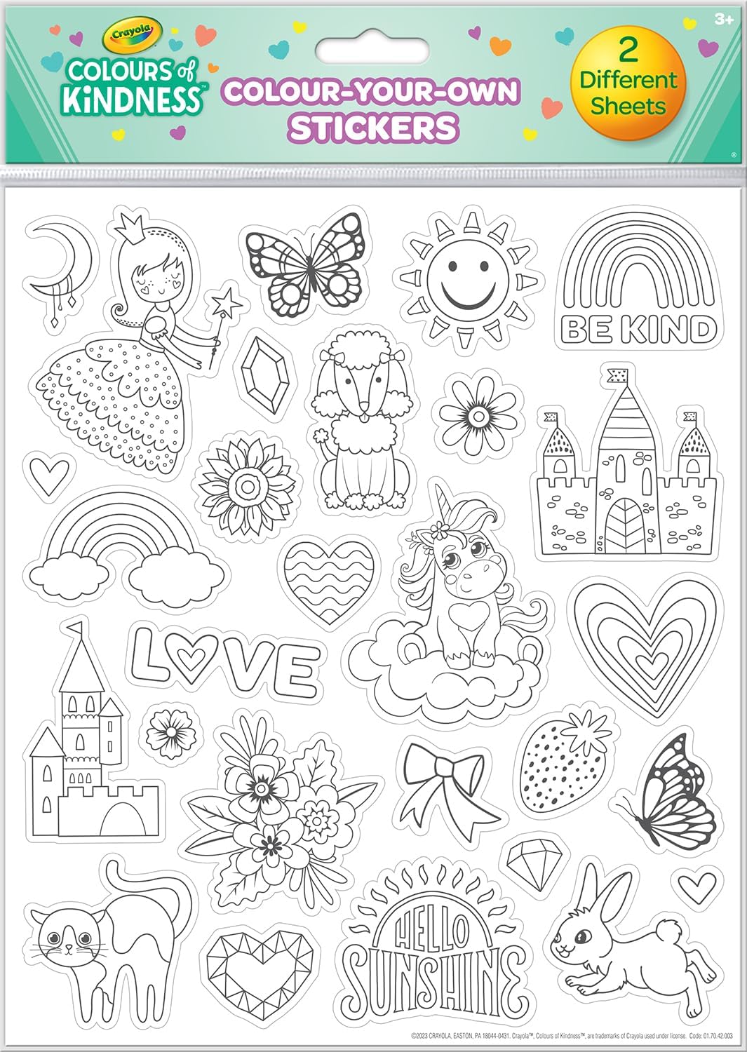 Crayola Colour-Your-Own Stickers - 50+ Designs with Unicorns, Butterflies & Flowers