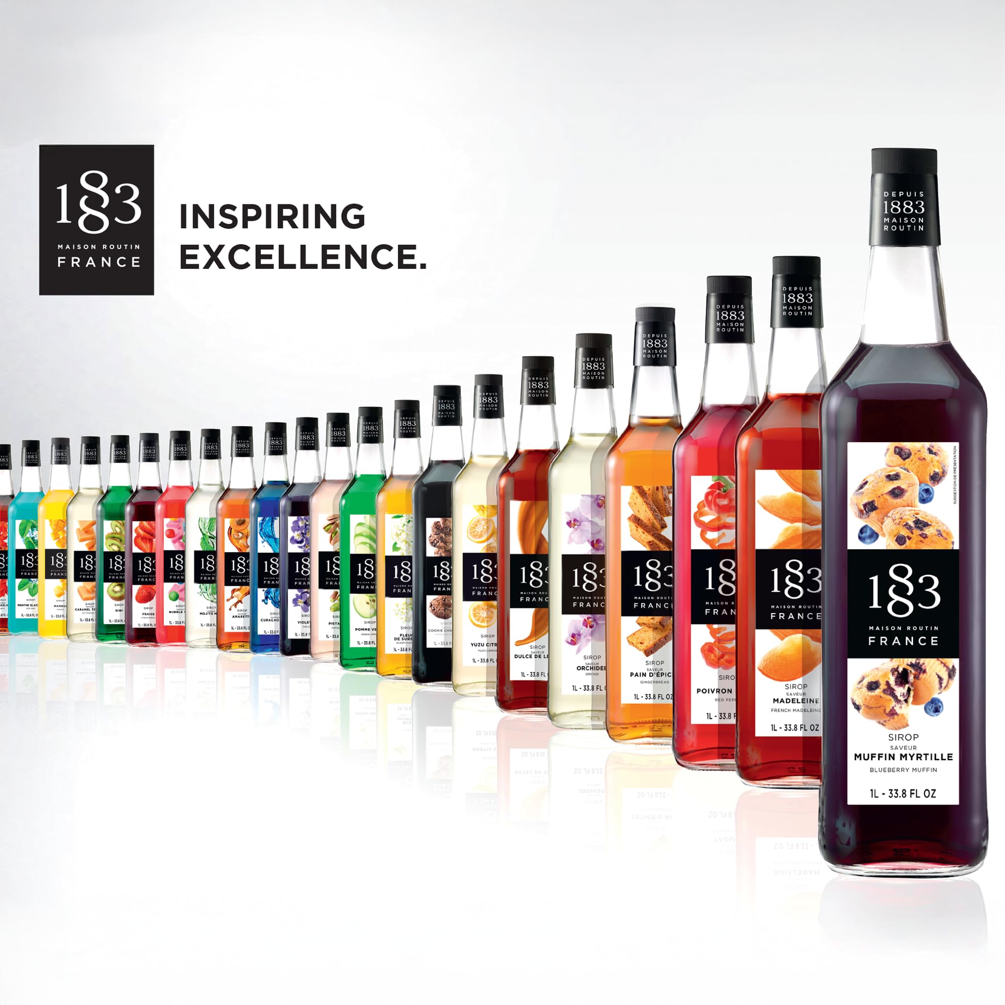 1883 Maison Routin Cherry Blossom Premium Syrup for Cocktails, Tea, Dessert | 1 L 6
