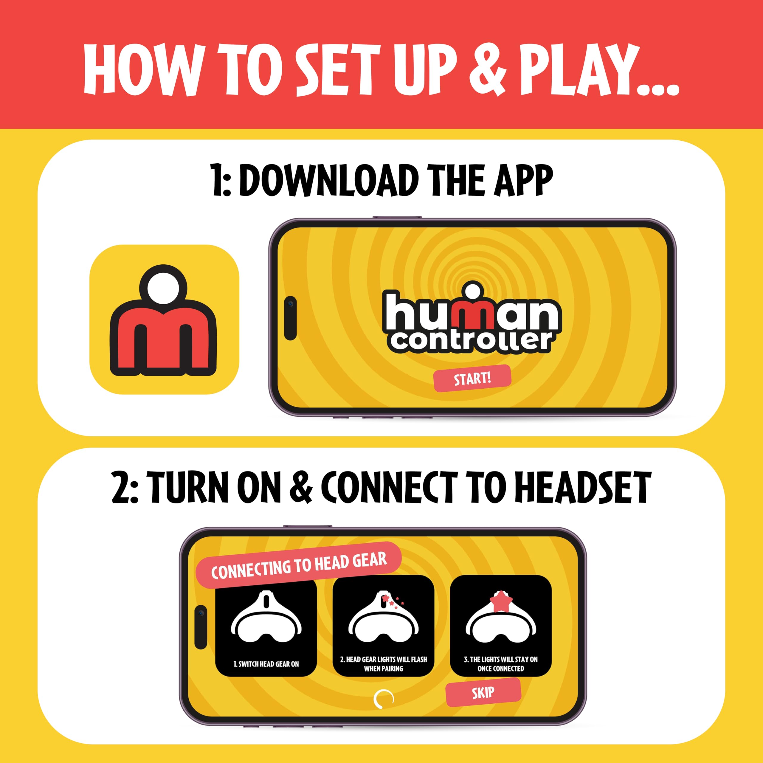 TOMY Human Controller Game - Interactive Blindfold Challenge with Vibrations and App Control 6