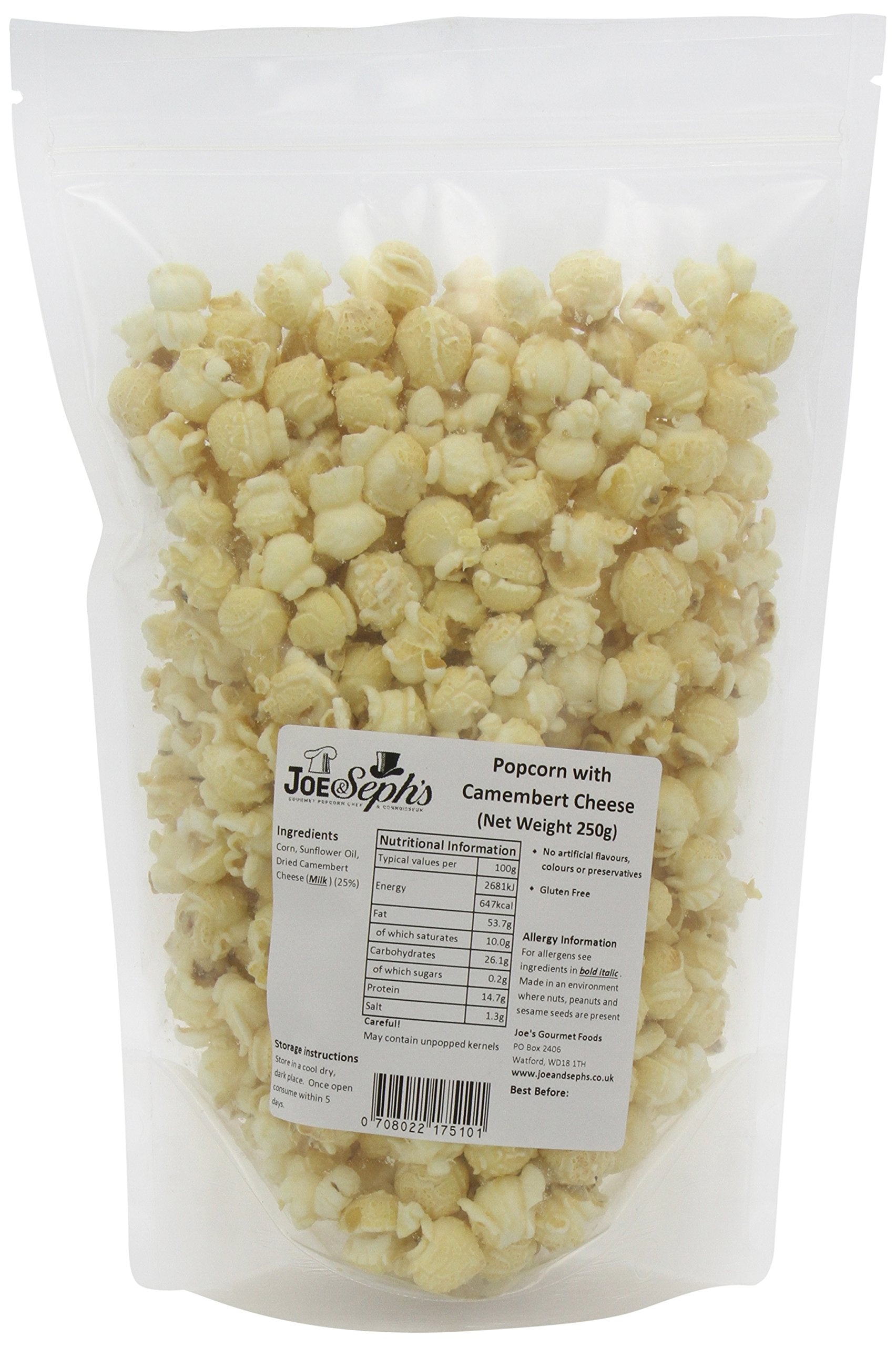 Joe & Seph's Camembert Cheese Popcorn - Handmade in Great Britain | 250g Bulk Pack 1