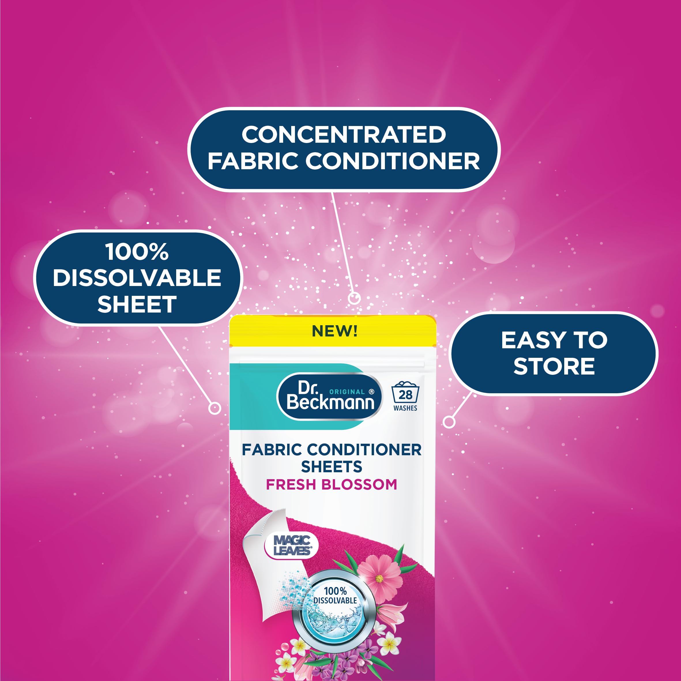 Dr. Beckmann Fabric Conditioner Sheets - Fresh Blossom Scent (75% Less Packaging) 5