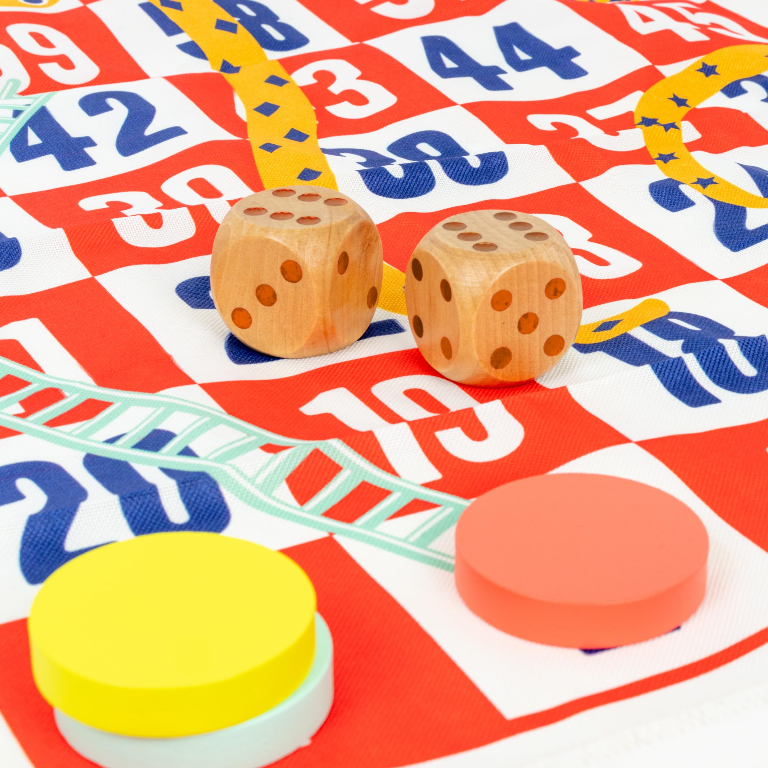 TP Toys Giant Snakes & Ladders Outdoor Game - 2-4 Players, Ages 3+, FSC Wood Mat 1m x 1m 3