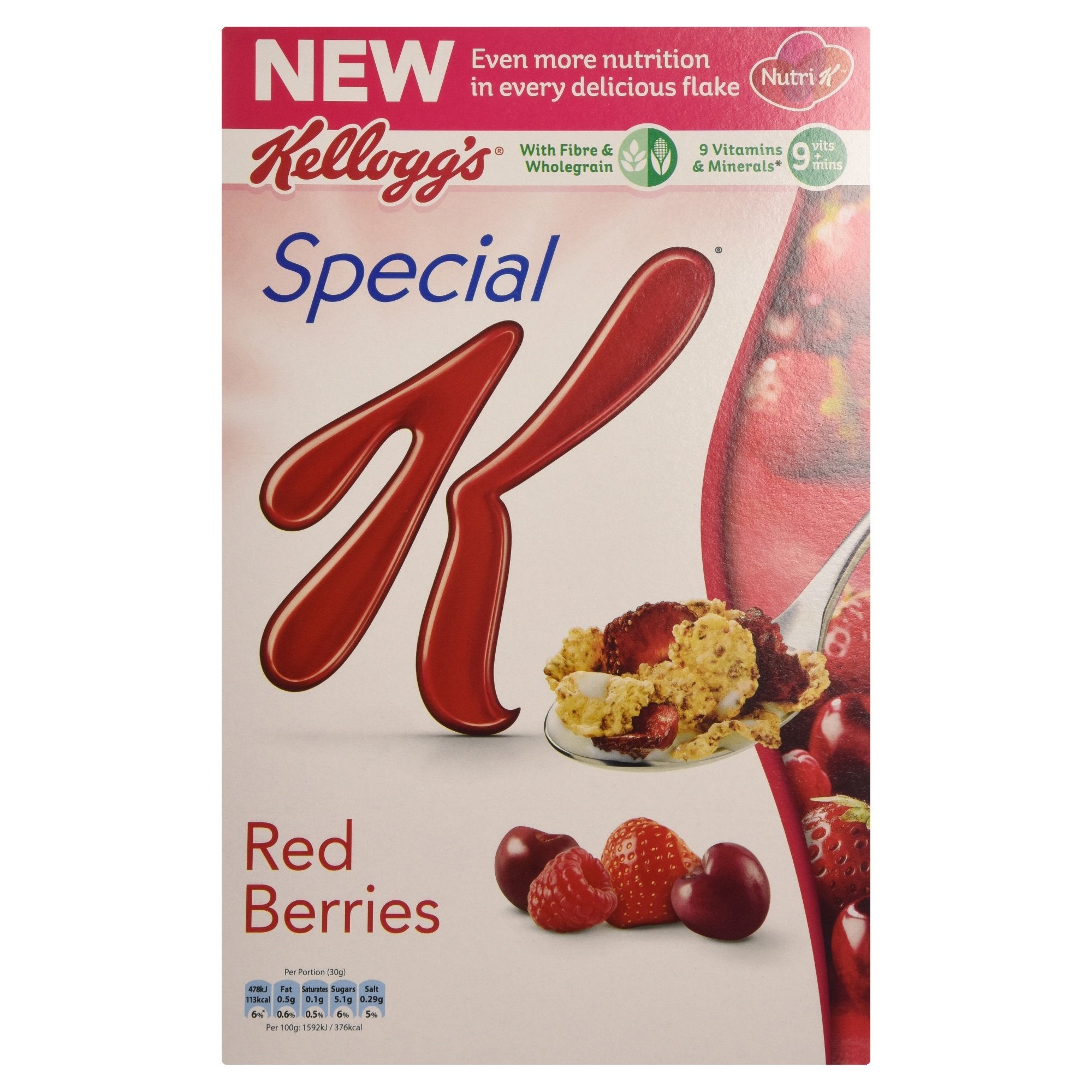 Special K Red Berries Breakfast Cereal, 500g Multigrain with Freeze-Dried Strawberries & Cherries