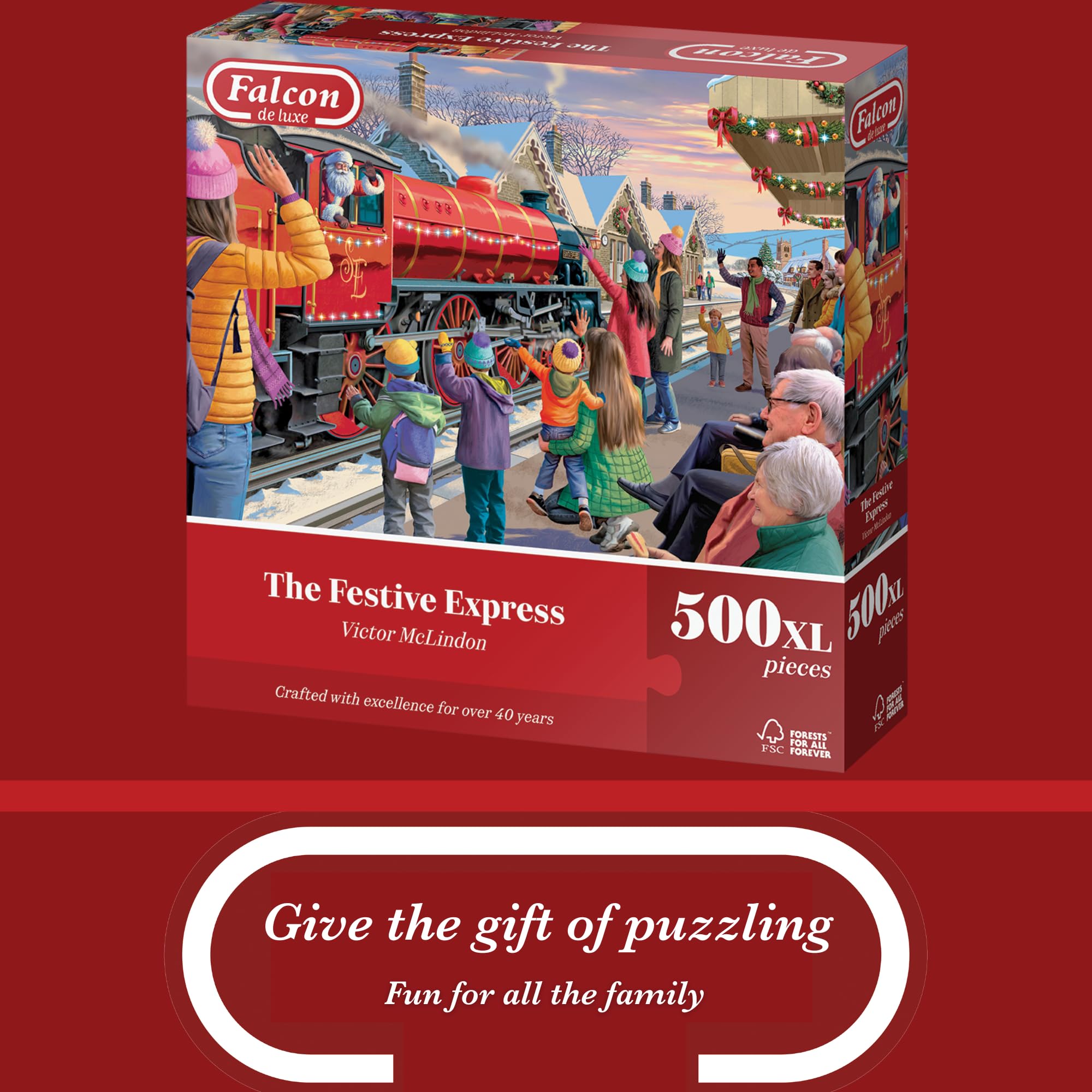 Falcon Festive Express - 500 XL Piece Christmas Jigsaw Puzzle for Adults 4