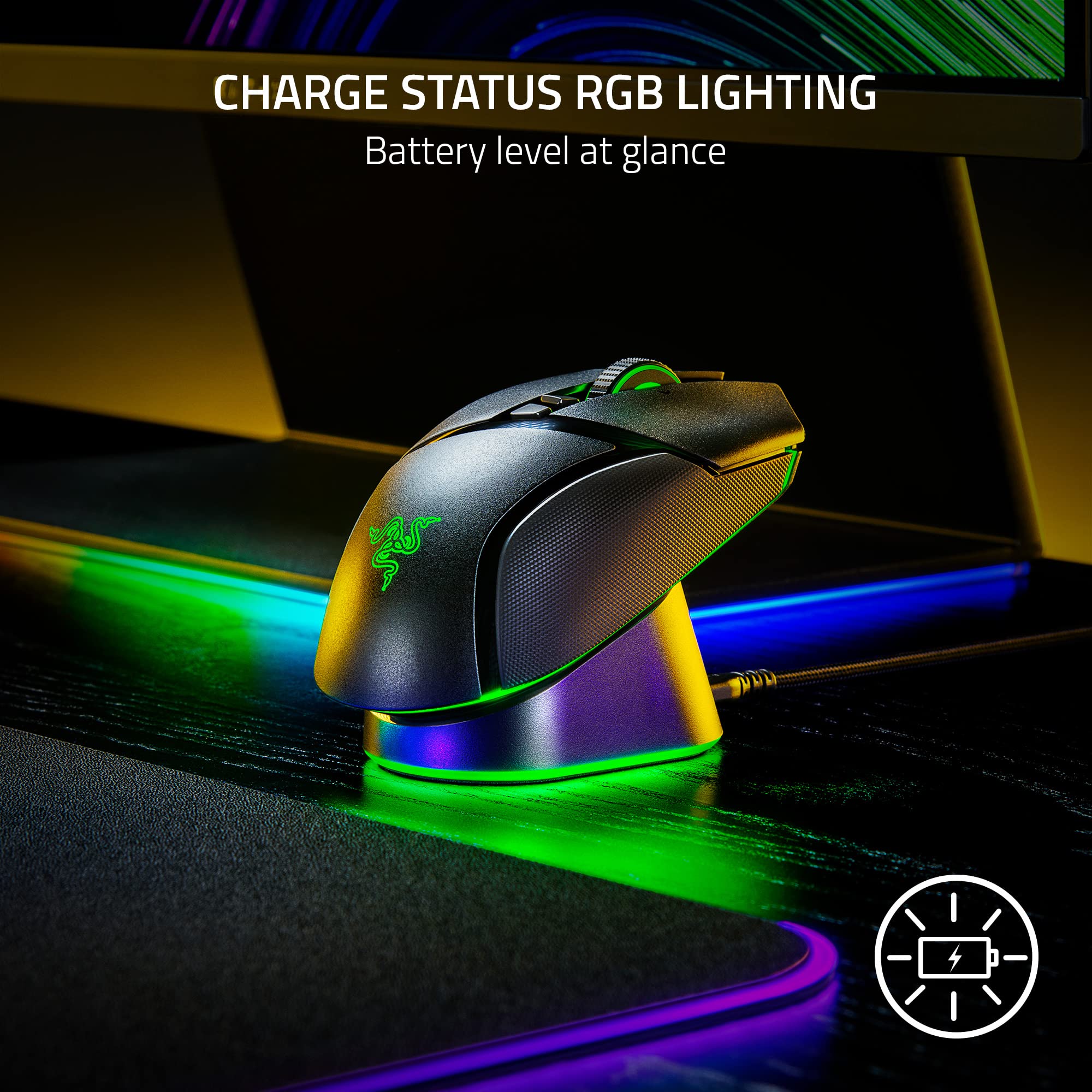 Razer Mouse Dock Pro &amp; Charging Puck – Magnetisches kabelloses Ladedock mit 8K Hz-Transceiver und RGB-Beleuchtung 8