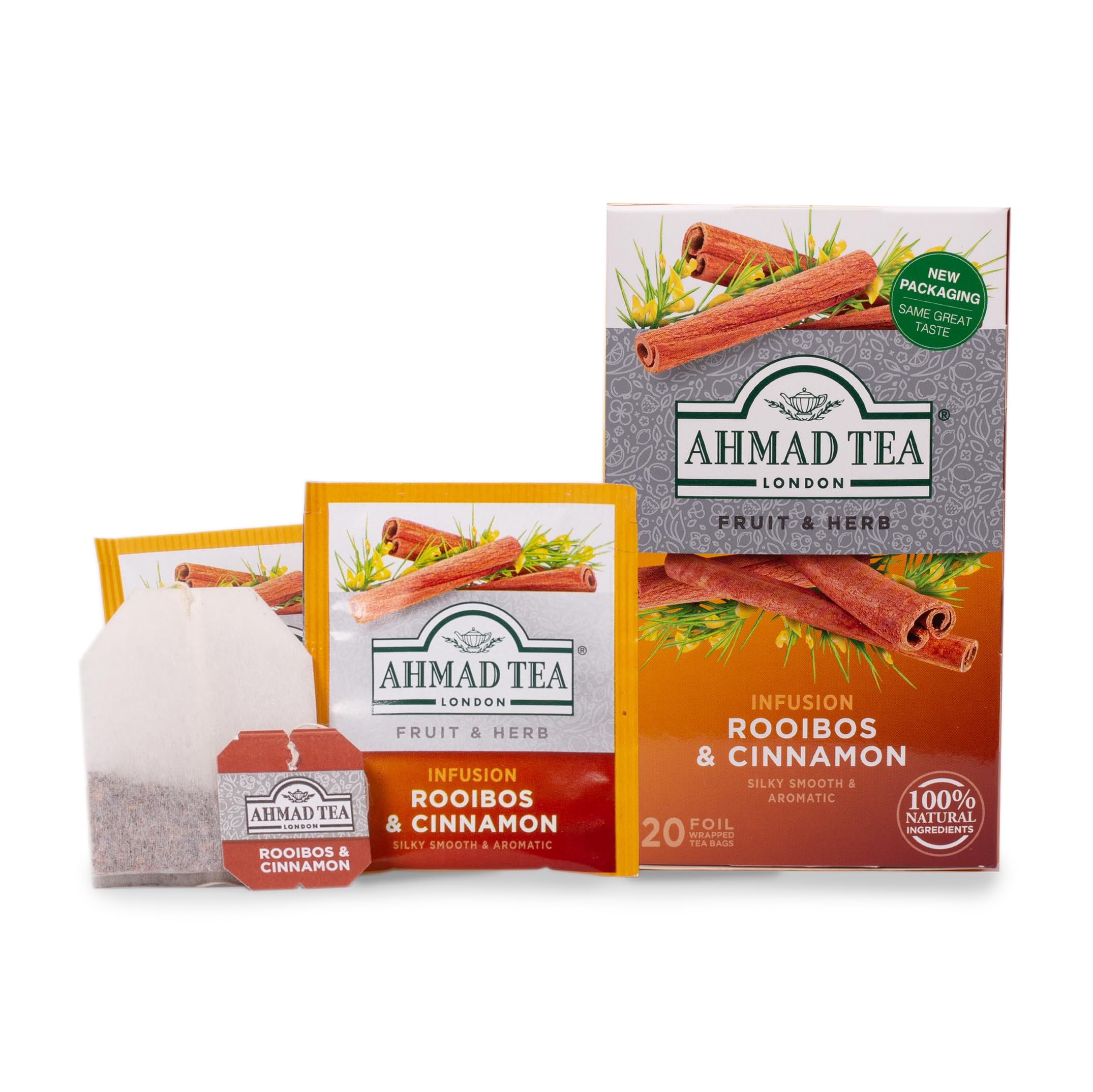 Ahmad Tea Rooibos & Cinnamon Herbal Infusion - 20 Individually Foil-Wrapped Teabags 5