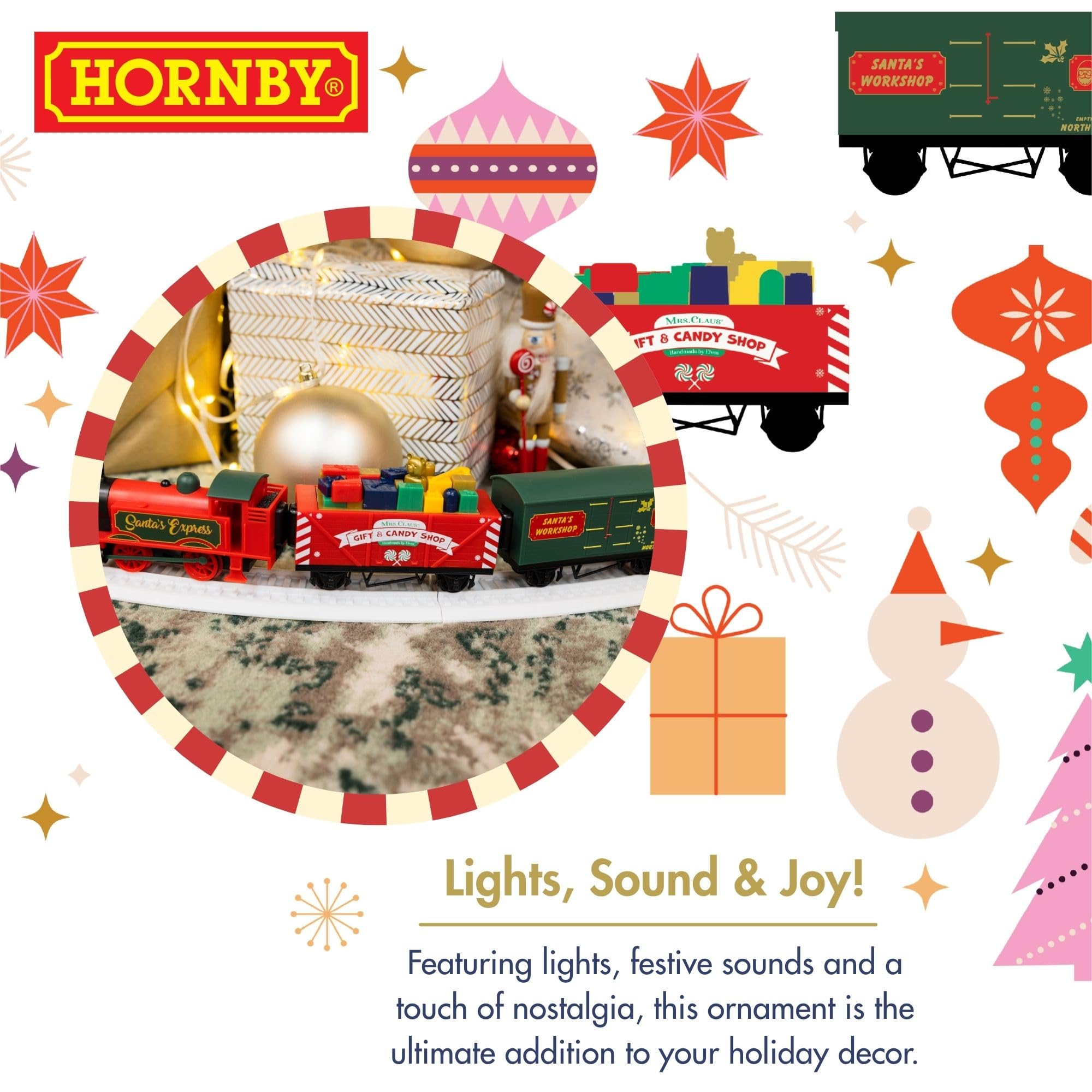 Hornby Santa's Express Christmas Train Set - Rechargeable Analogue OO Gauge 1:76 8