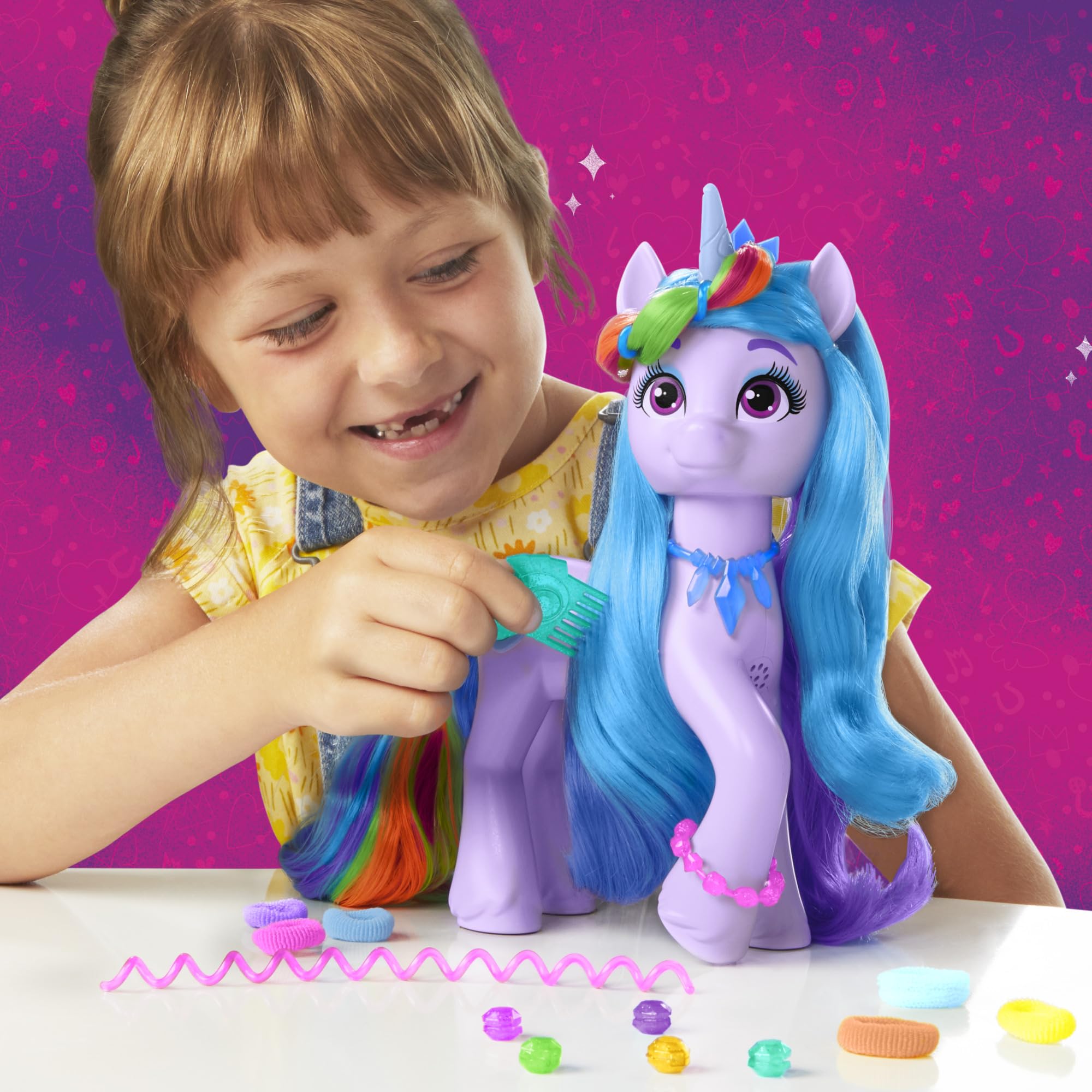My Little Pony: Tell Your Tale Rainbow Styles Izzy Moonbow Unicorn Toy - Interactive Figure with 17 Accessories, Ages 4+ 7