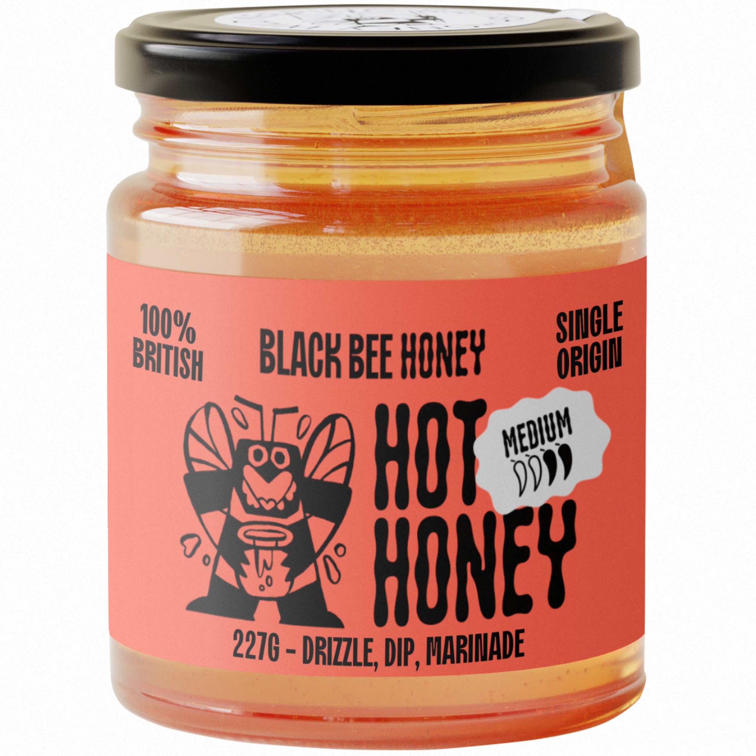 Black Bee Honey Hot Honey with Habanero Chilli - British Wildflower Honey | 227 g 1