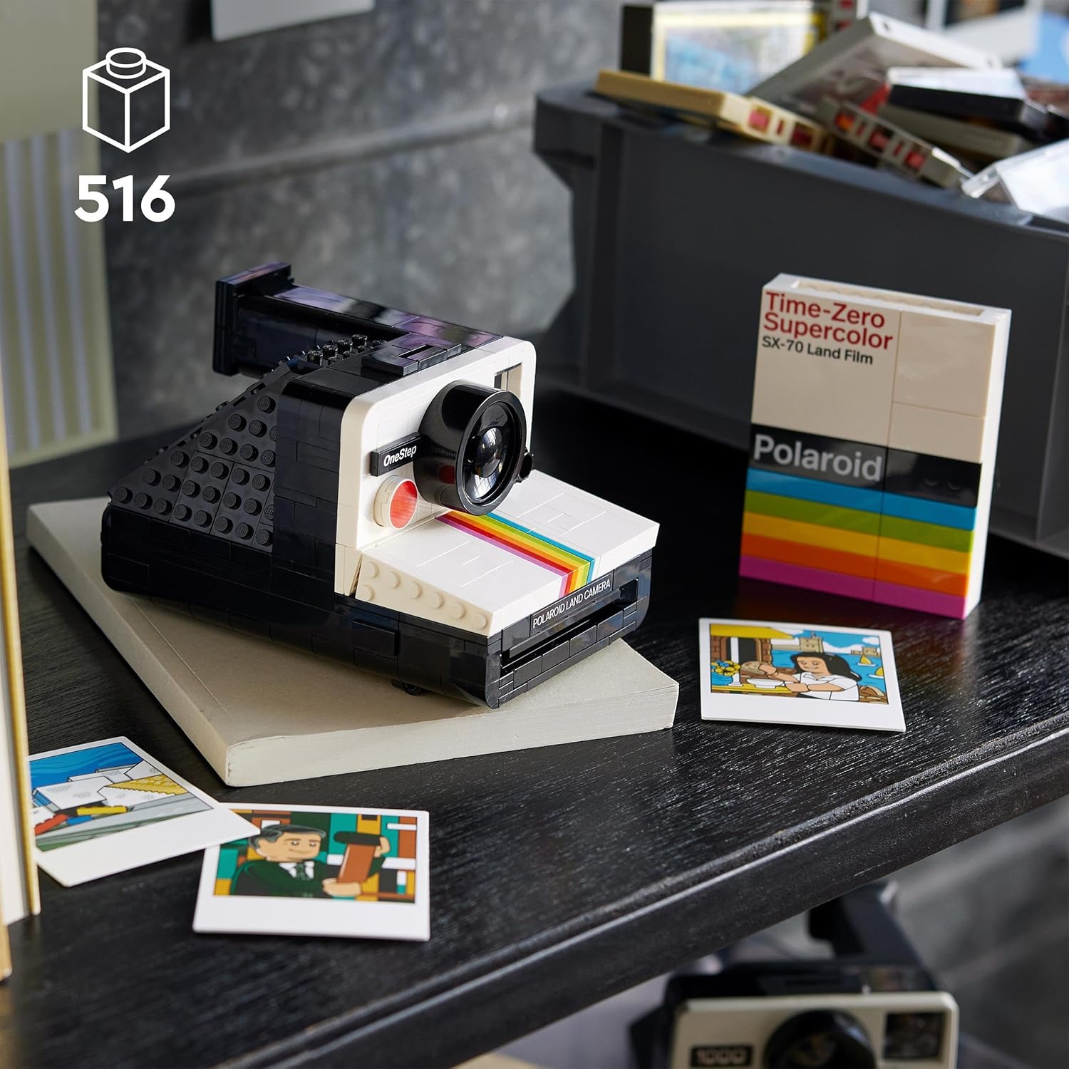 LEGO Ideas Polaroid OneStep SX-70 Camera Model Kit - Buildable Vintage Camera for Adults 4