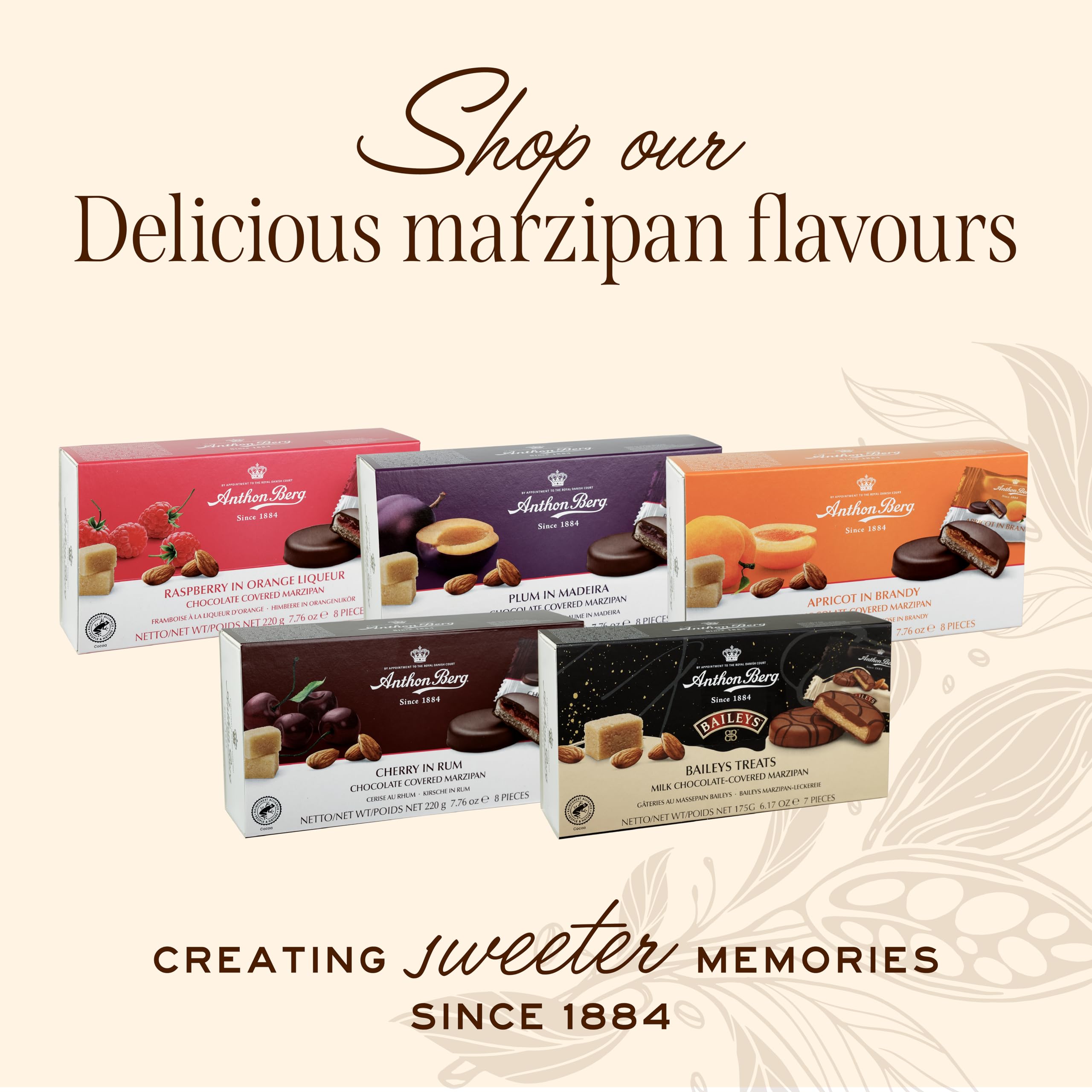 Anthon Berg Dark Chocolate Covered Marzipan Treats with Blueberry in Vodka, 220g 12