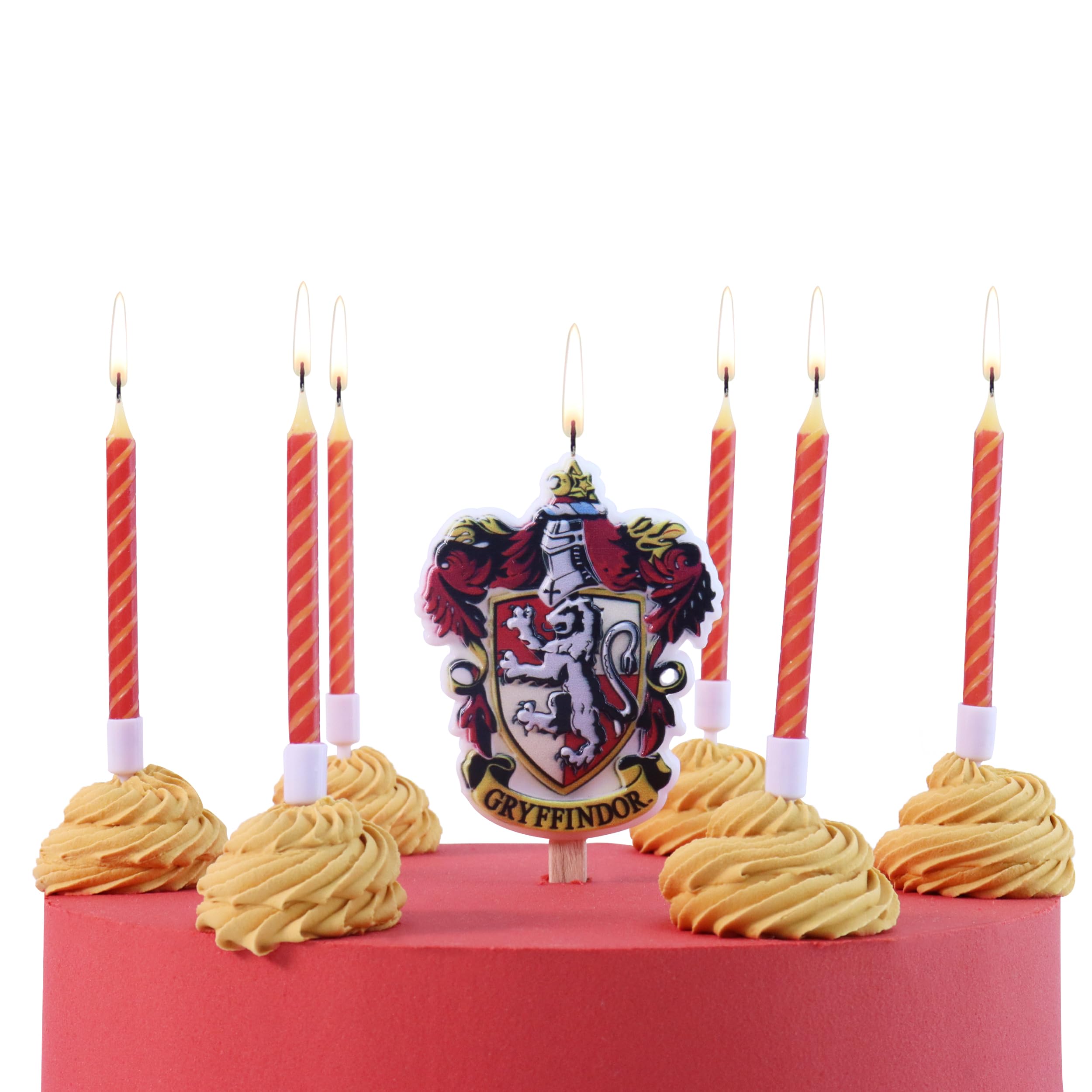 PME Harry Potter Gryffindor Birthday Candle Set - 7-Piece Candle & Crest Decoration 7