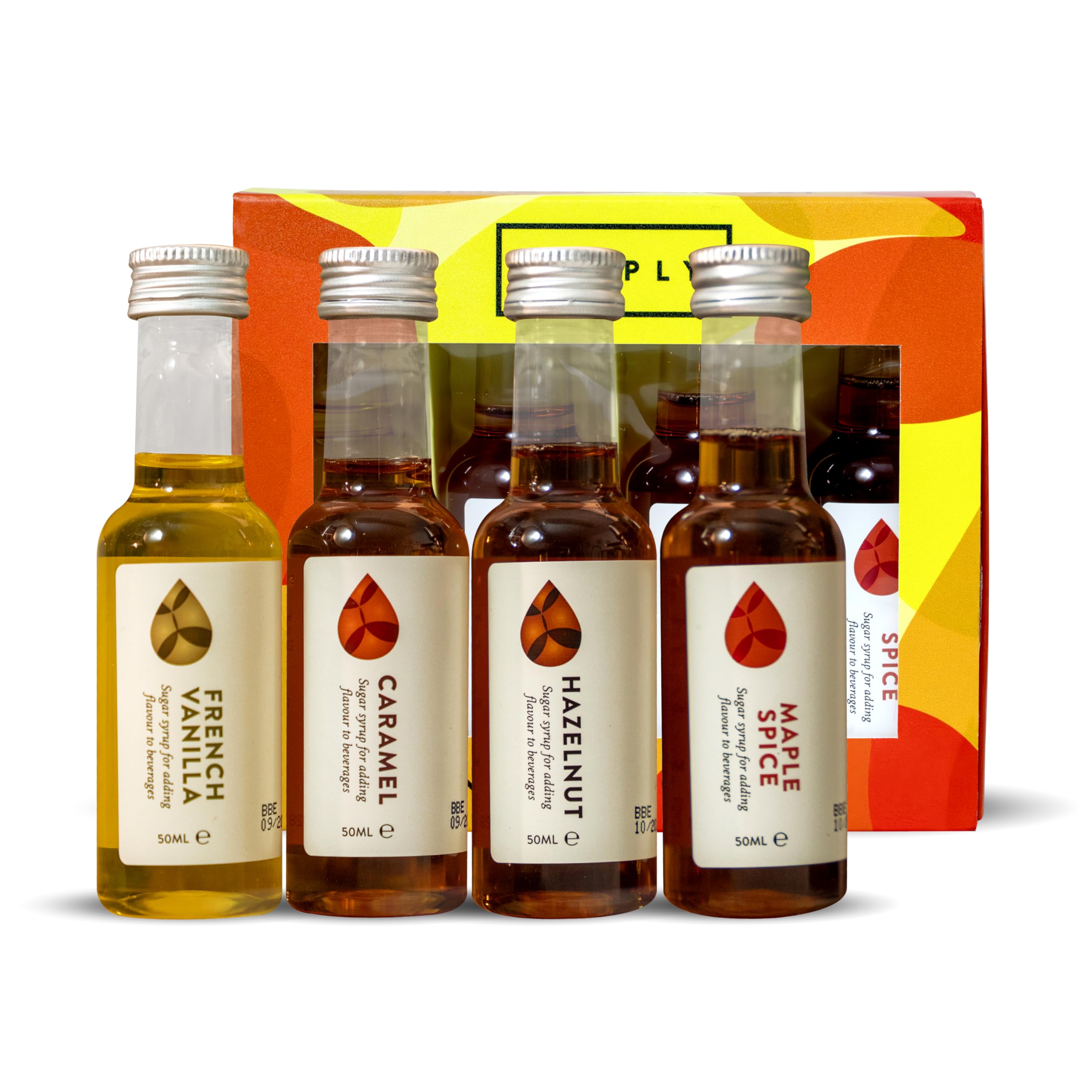 Simply Coffee Syrup Gift Set - French Vanilla, Caramel, Hazelnut & Maple Spice | 4 x 50ml