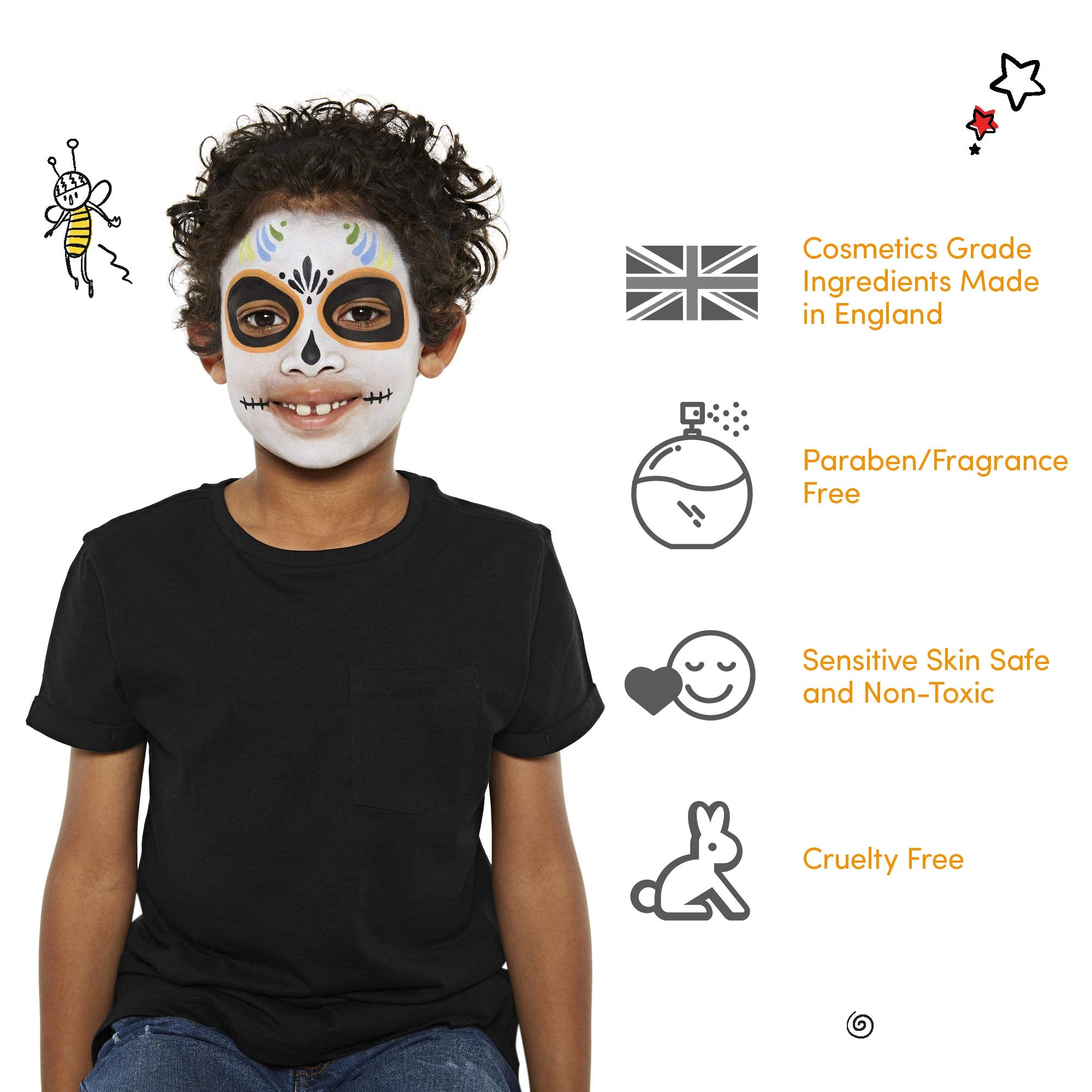 Snazaroo England Flag Face Paint Set, White + Bright Red, 2 x 18.8g 3