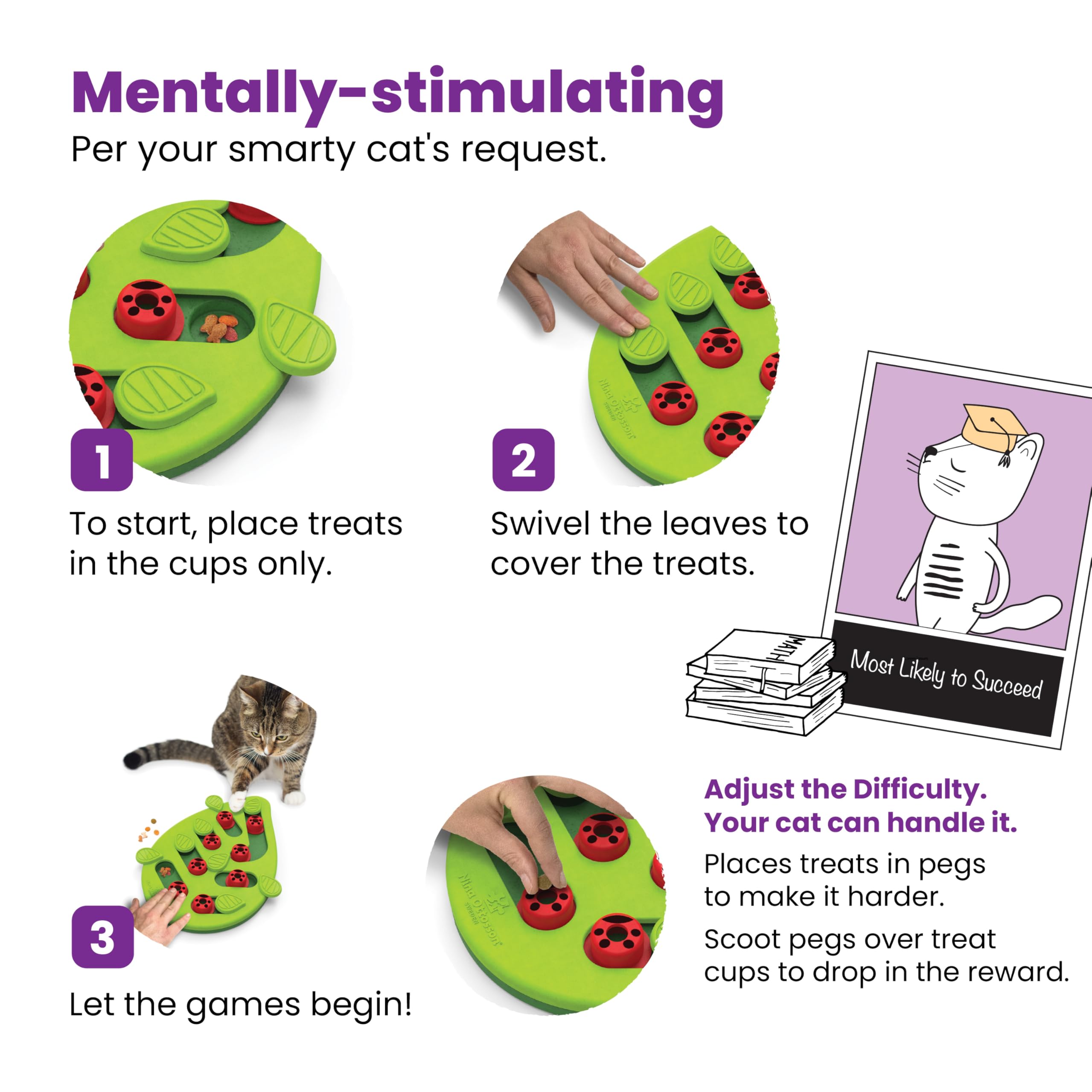 Catstages Nina Ottosson Buggin' Out Puzzle & Play - Interactive Cat Treat Dispenser | 16 Compartments 5