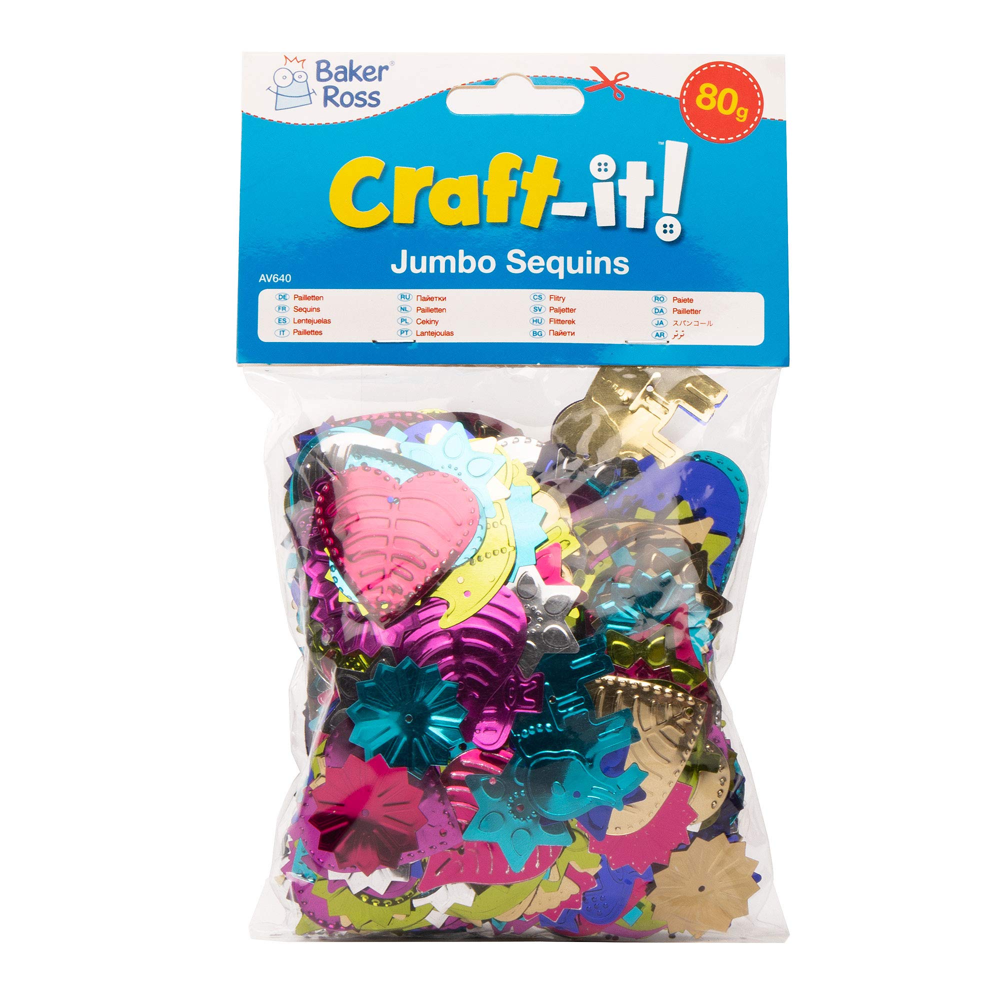 Baker Ross Jumbo Sequins for Kids - Assorted Christmas Craft Sequins in 8 Colors 6