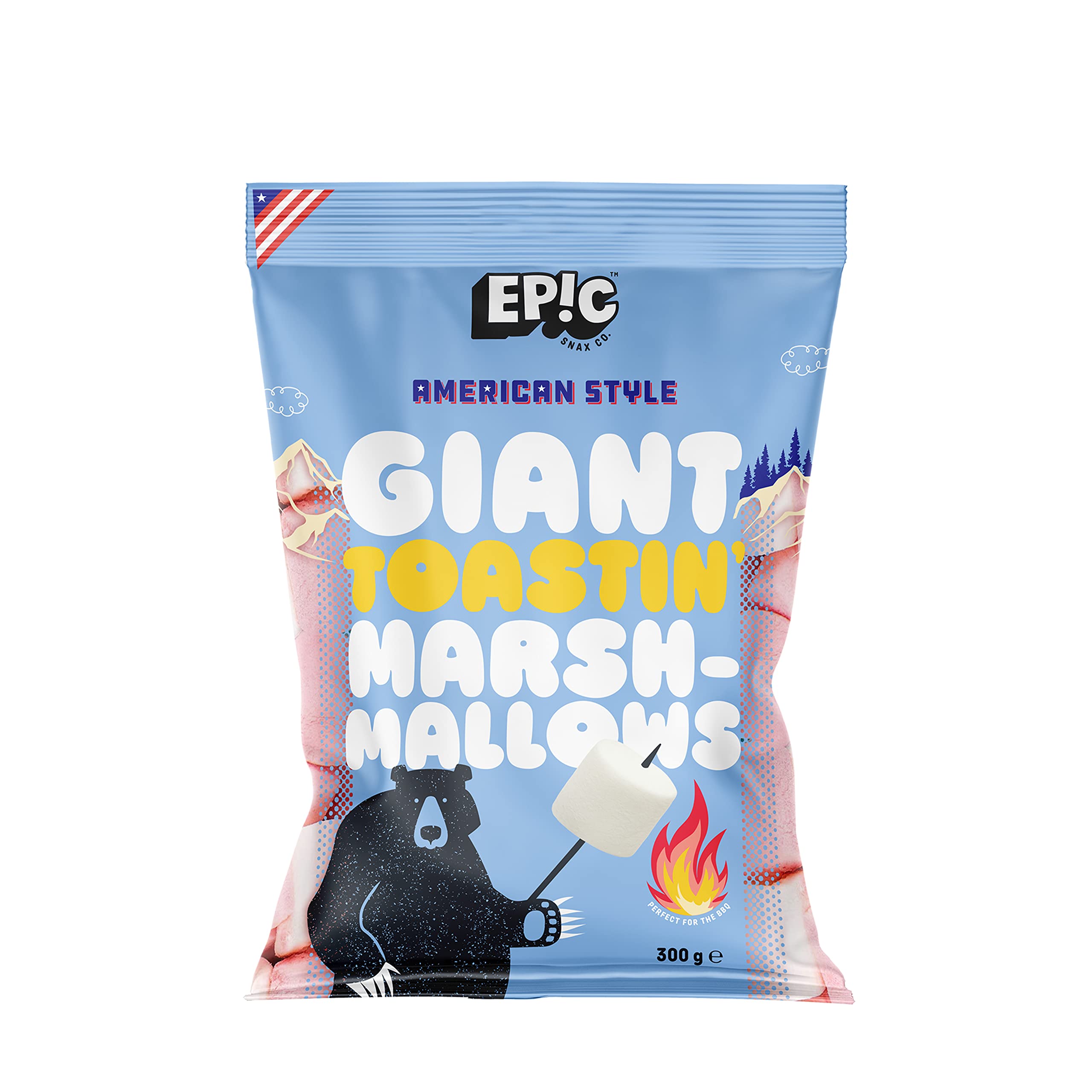EPIC SNAX CO American Style Giant Pink & White Toastin’ Marshmallows - 300g
