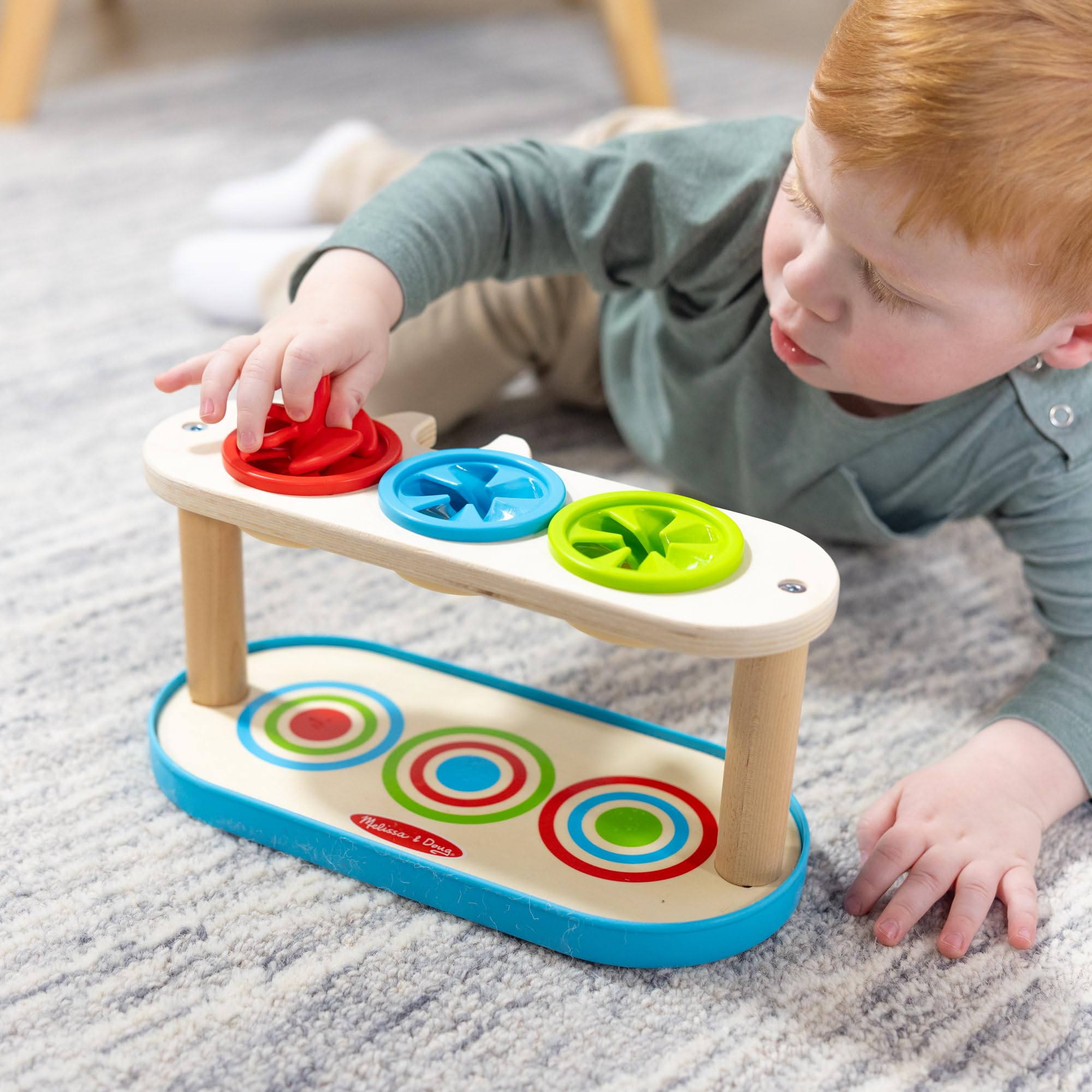 Melissa & Doug Match & Push Spinning Tops - Color Matching & Fine Motor Skills | Ages 2-5